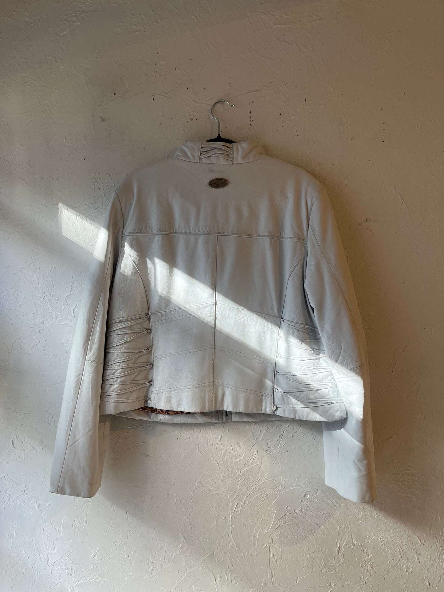 Baby phat white leather jacket