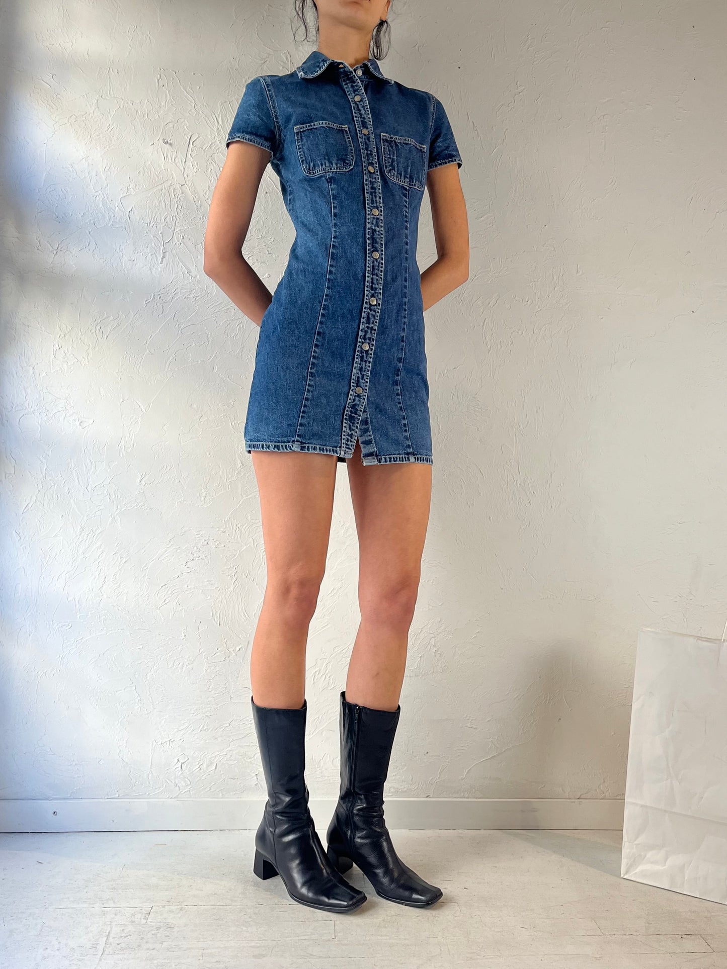 90s ‘Gap’ Denim Mini Dress / Small