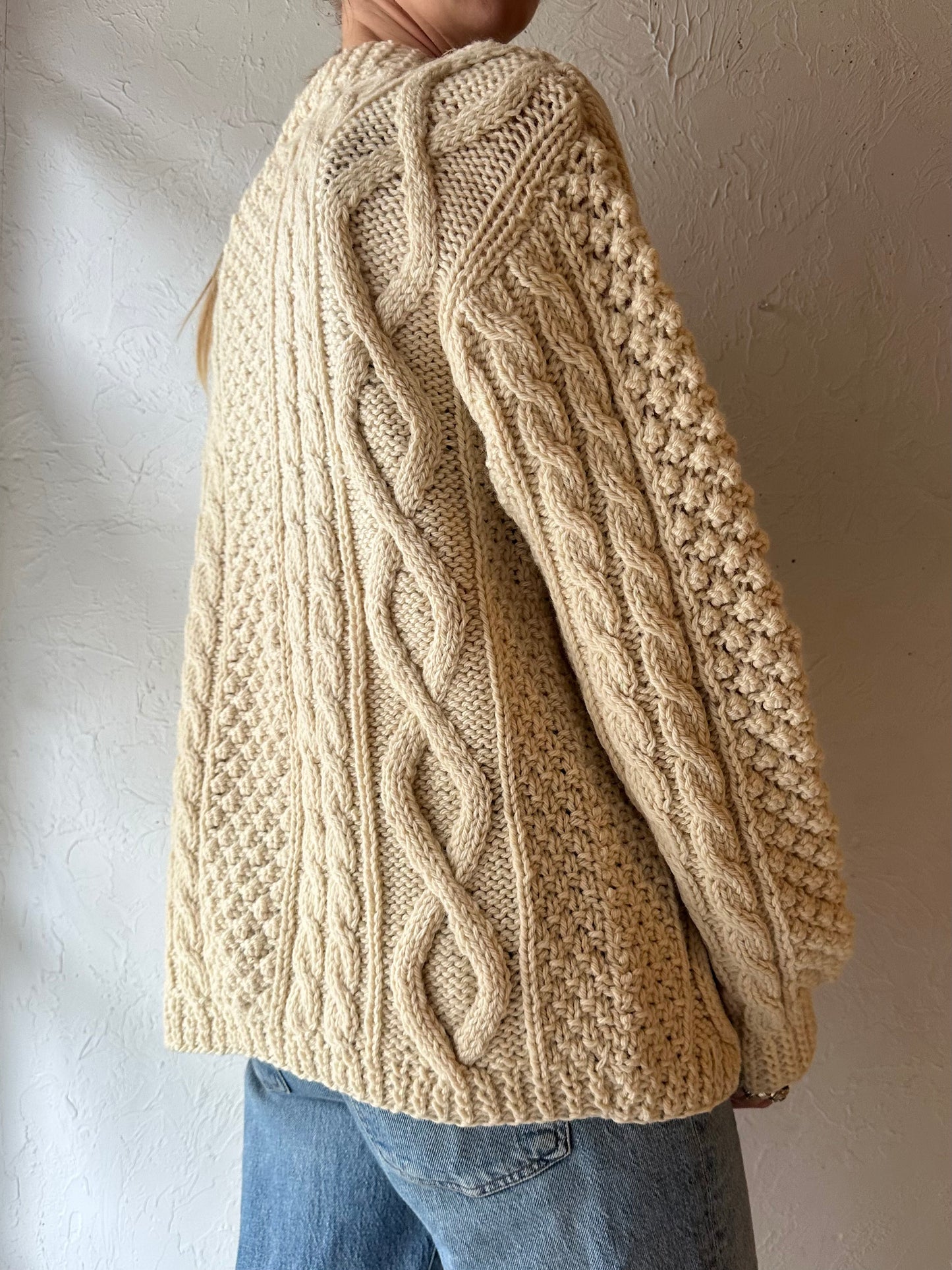 70s 'Hudsons Bay' Virgin Wool Fishermans Sweater / Medium