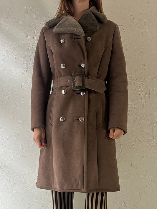 80s 'Ambercrombie and Fitch' Faux Suede Coat / Small