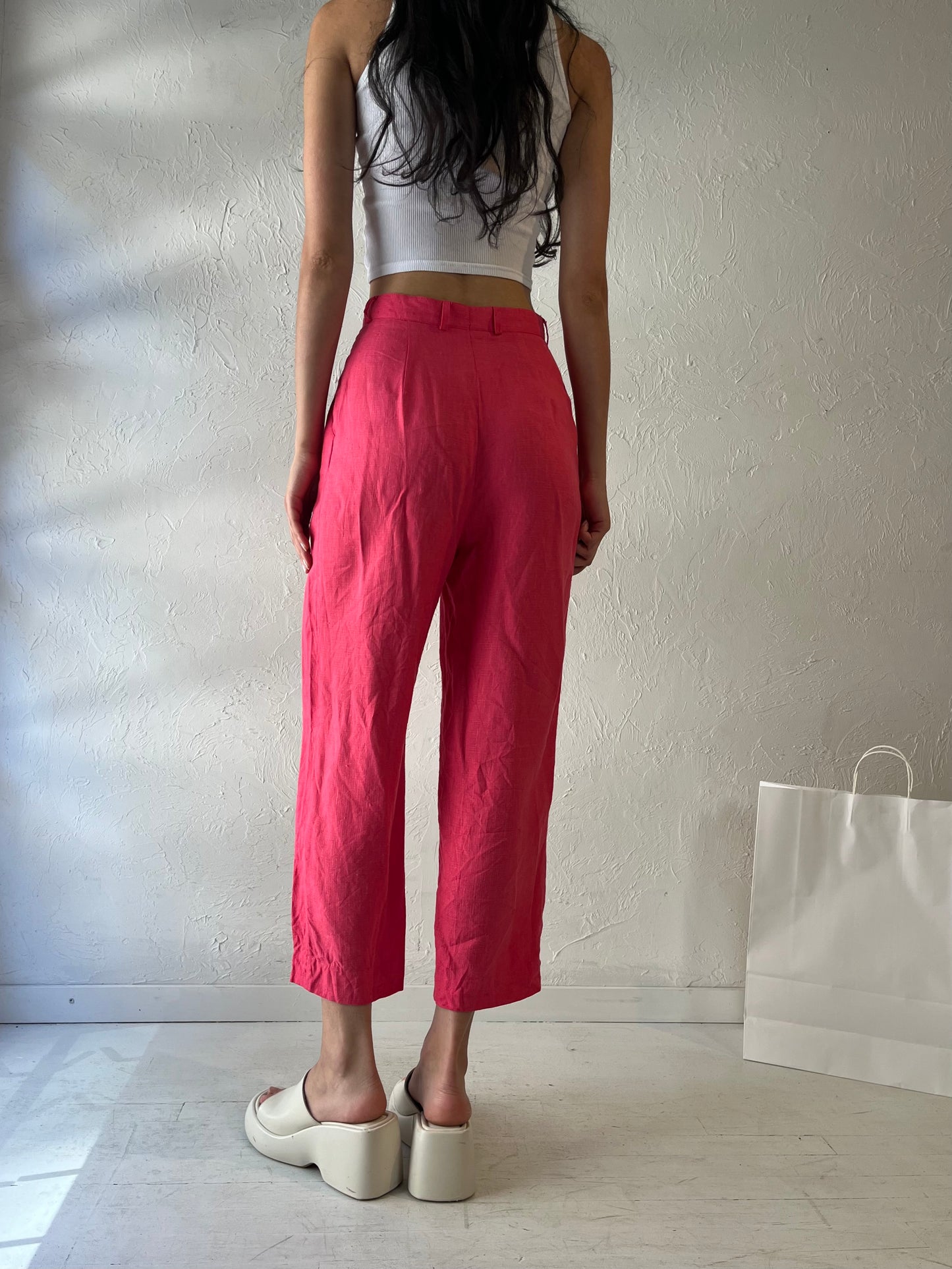 90s 'Florence Leurs' Barbie Pink Trousers / Small