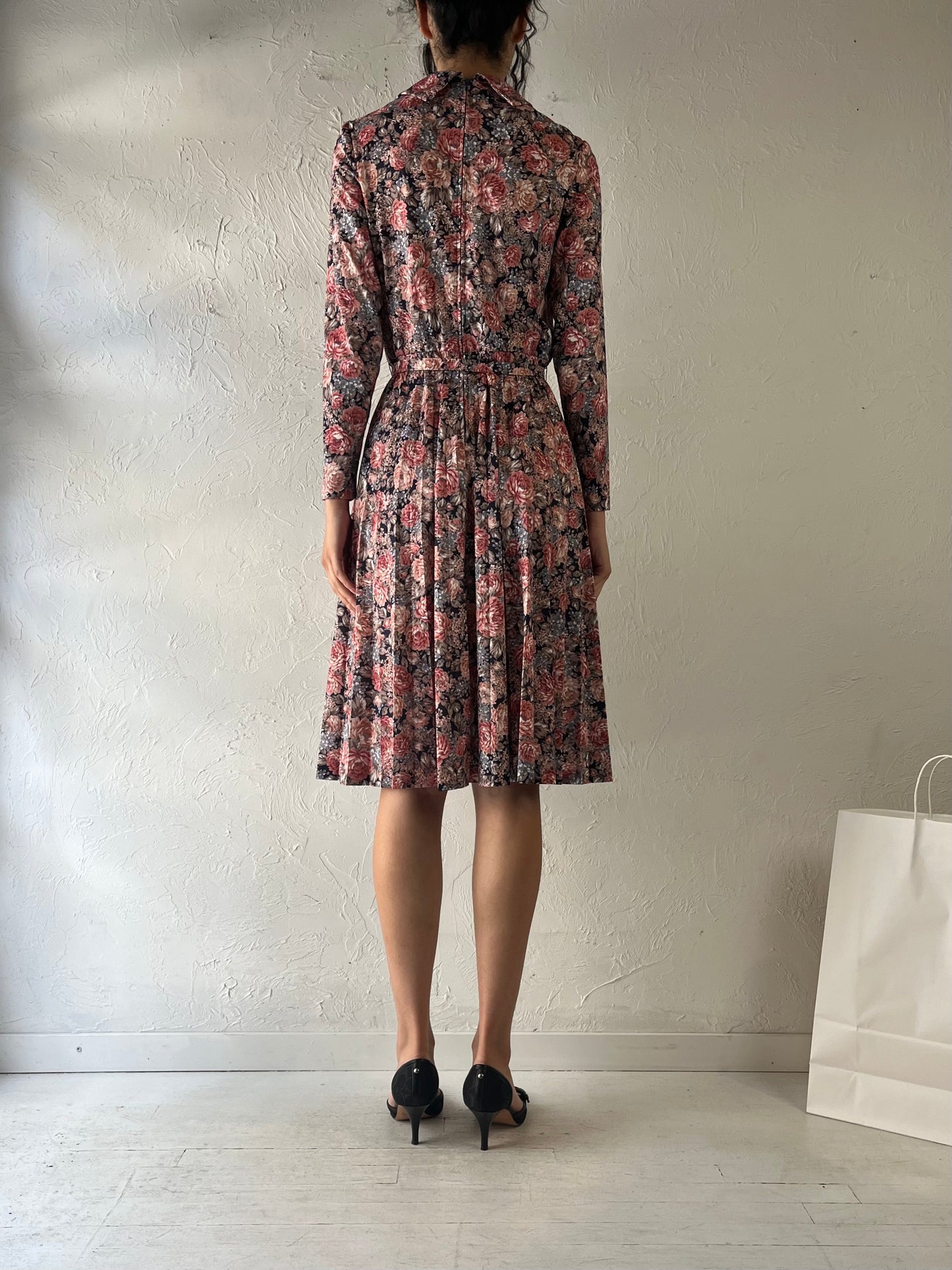 'D'Allaird's' Pink Floral Union-Made Dress / Medium