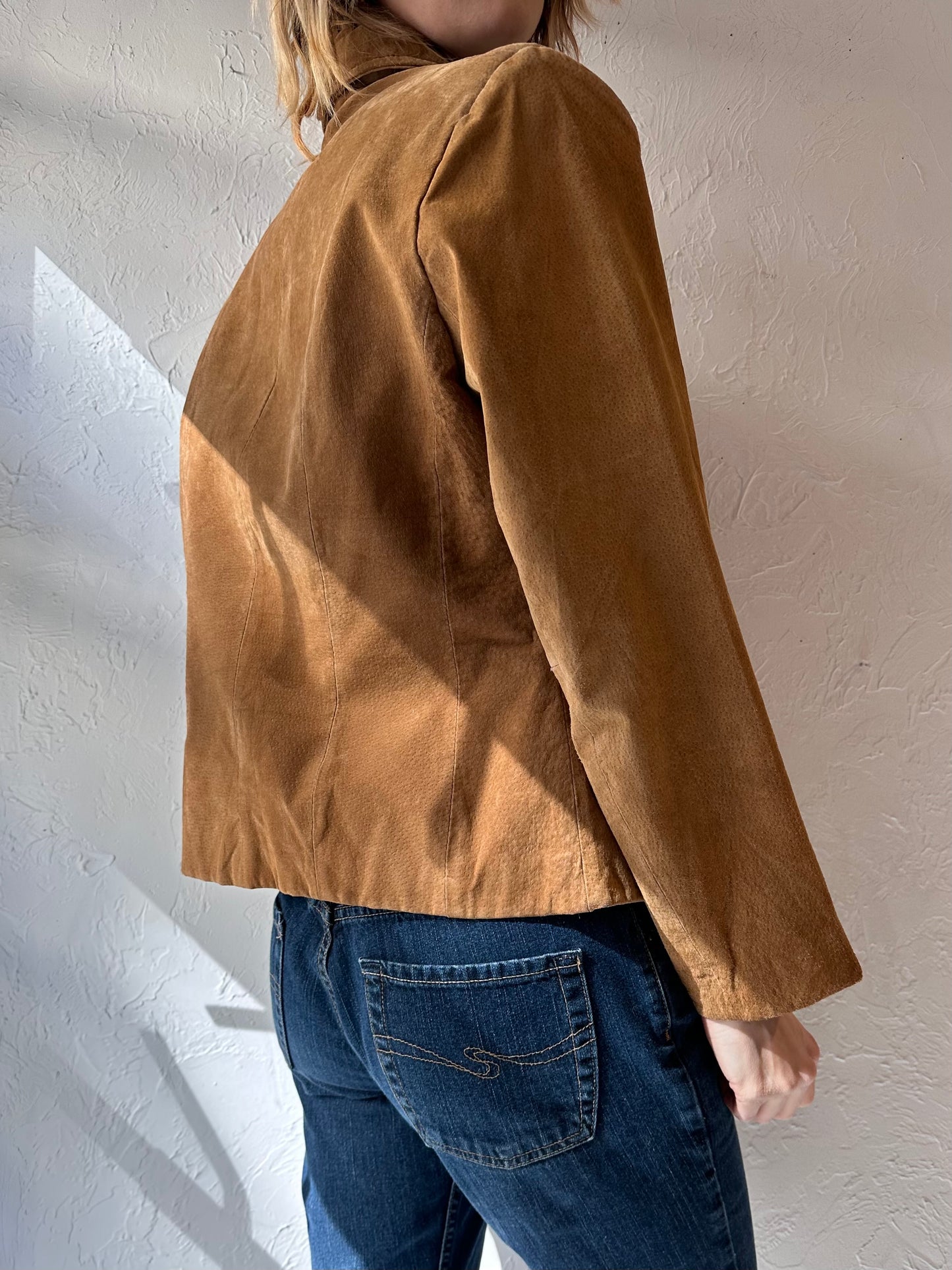 Y2k 'Kathy Ireland' Brown Suede Leather Jacket / Small