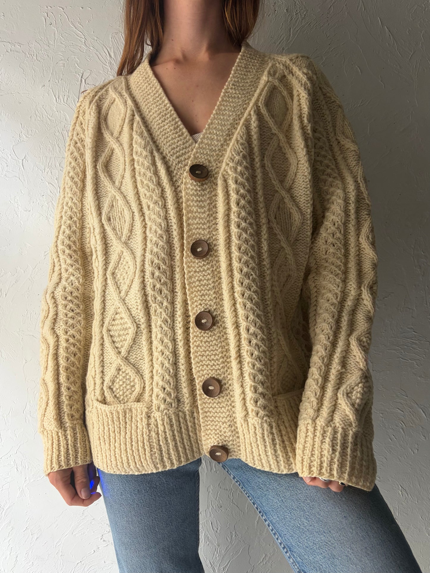 Vintage 'Aran Islander' Wool Fishermans Sweater / Medium