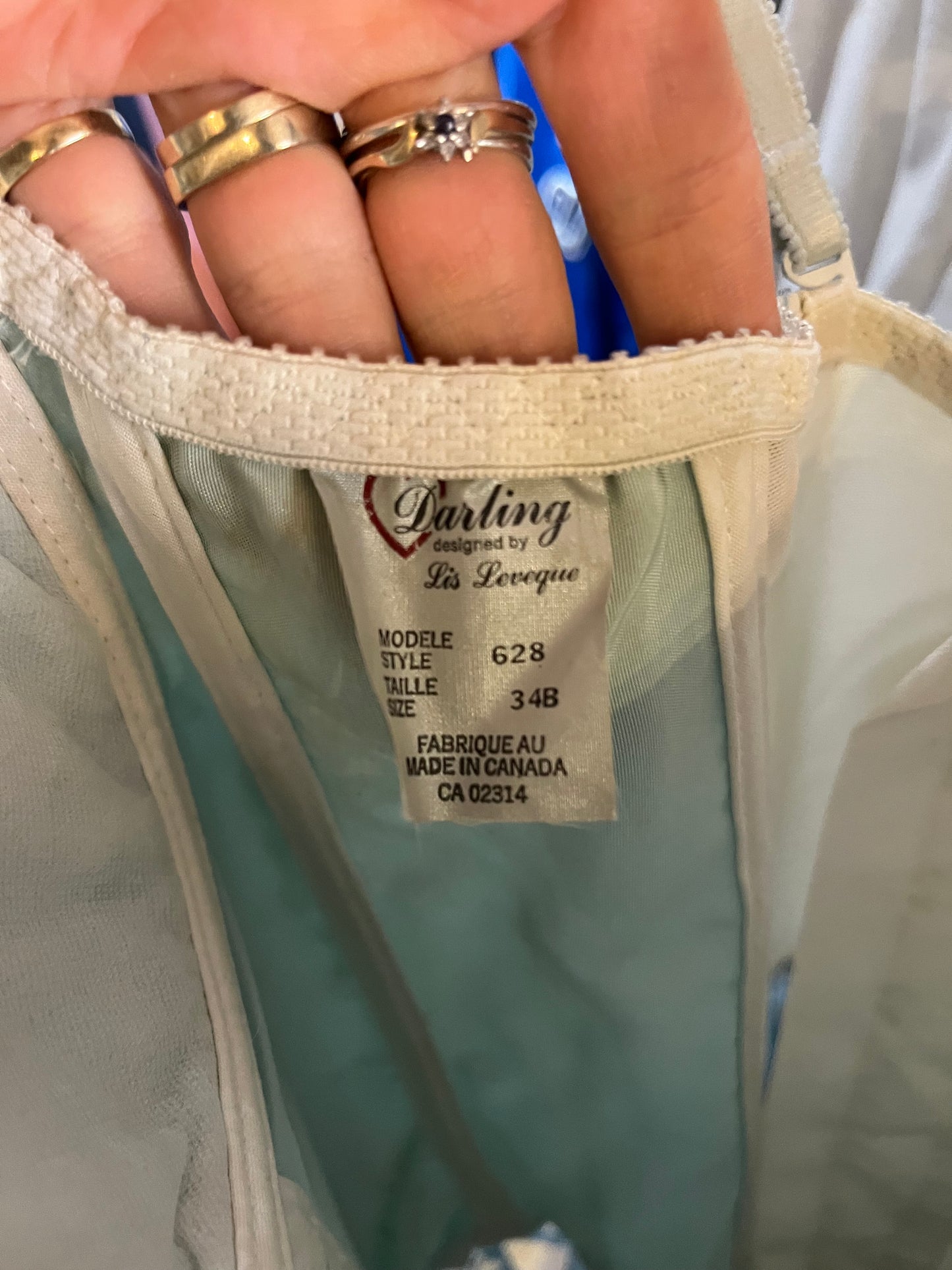 90s ‘Darling’ Pale Blue Lingerie Bustier Top / 34B
