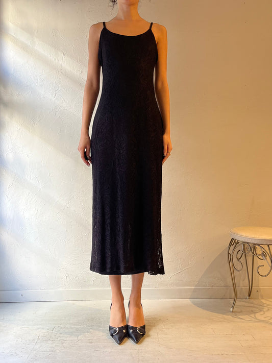 Y2k 'Principles' Black Knit Dress / Small