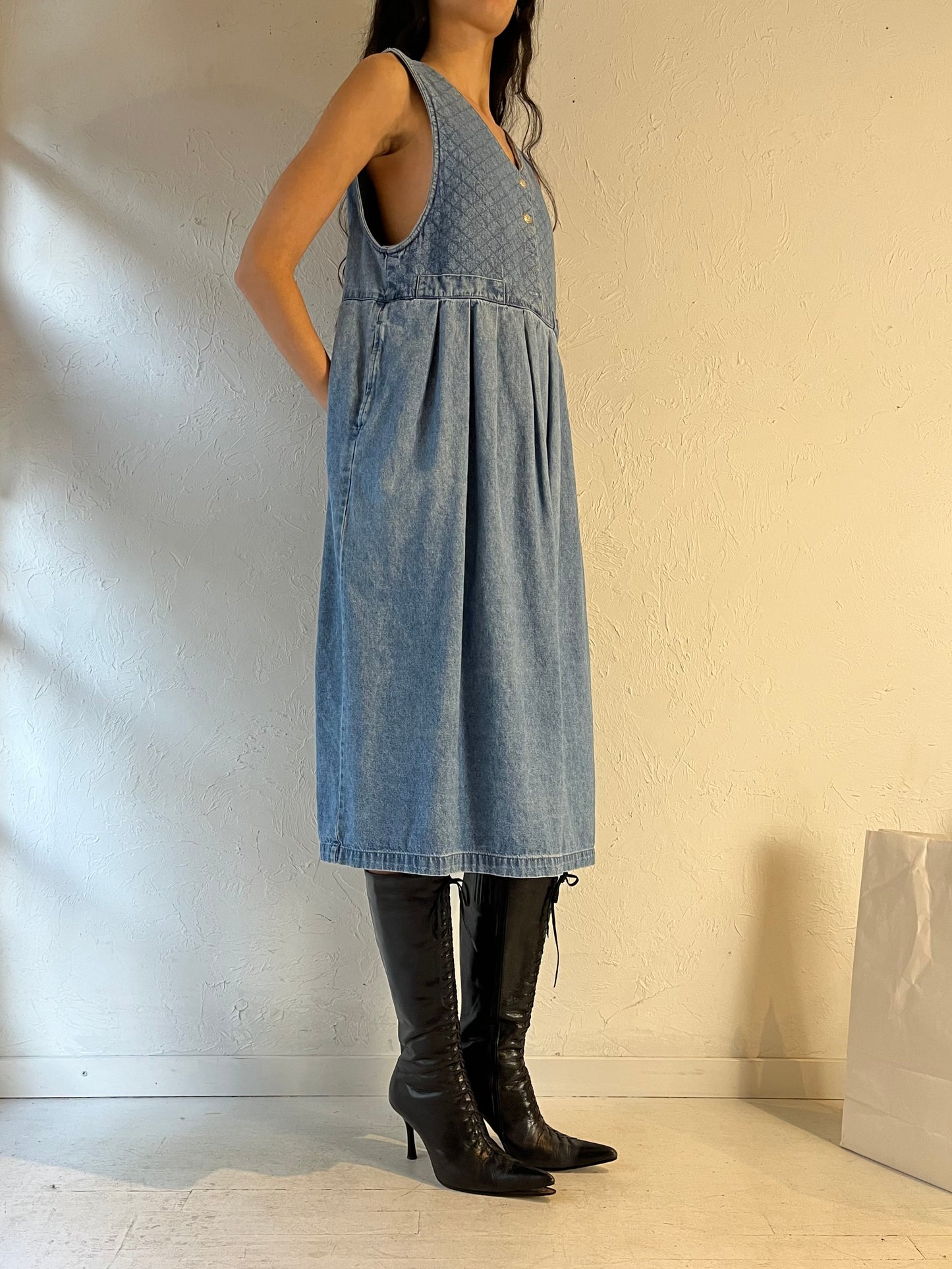 Y2K ‘Dolly Denim’ Denim Midi Dress / Large