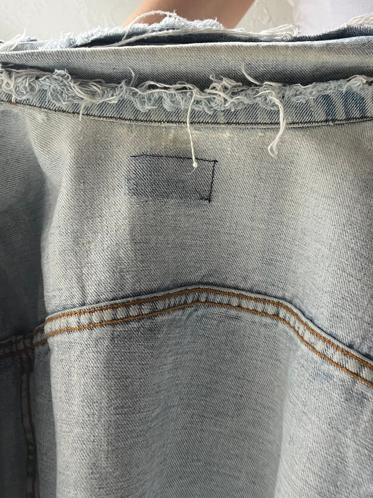 Vintage 'Levis' Distressed Blue Denim Grunge Workwear Jean Jacket / Medium