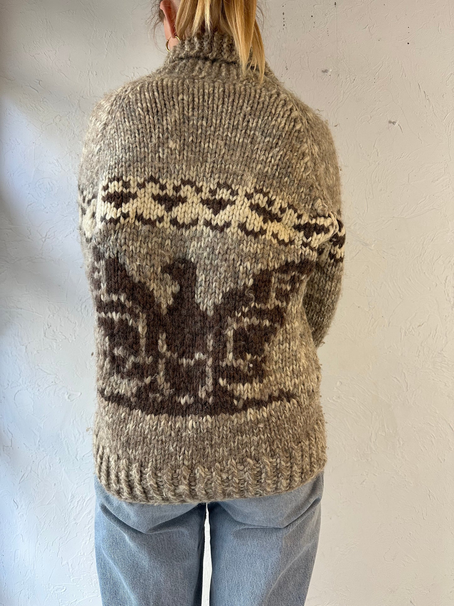 Vintage Hand Knit Eagle Sweater / Small