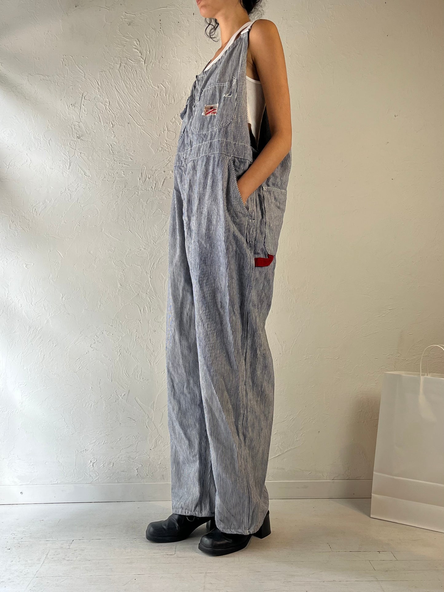 80s ‘GWG’ Pin Stripe Overalls / Large