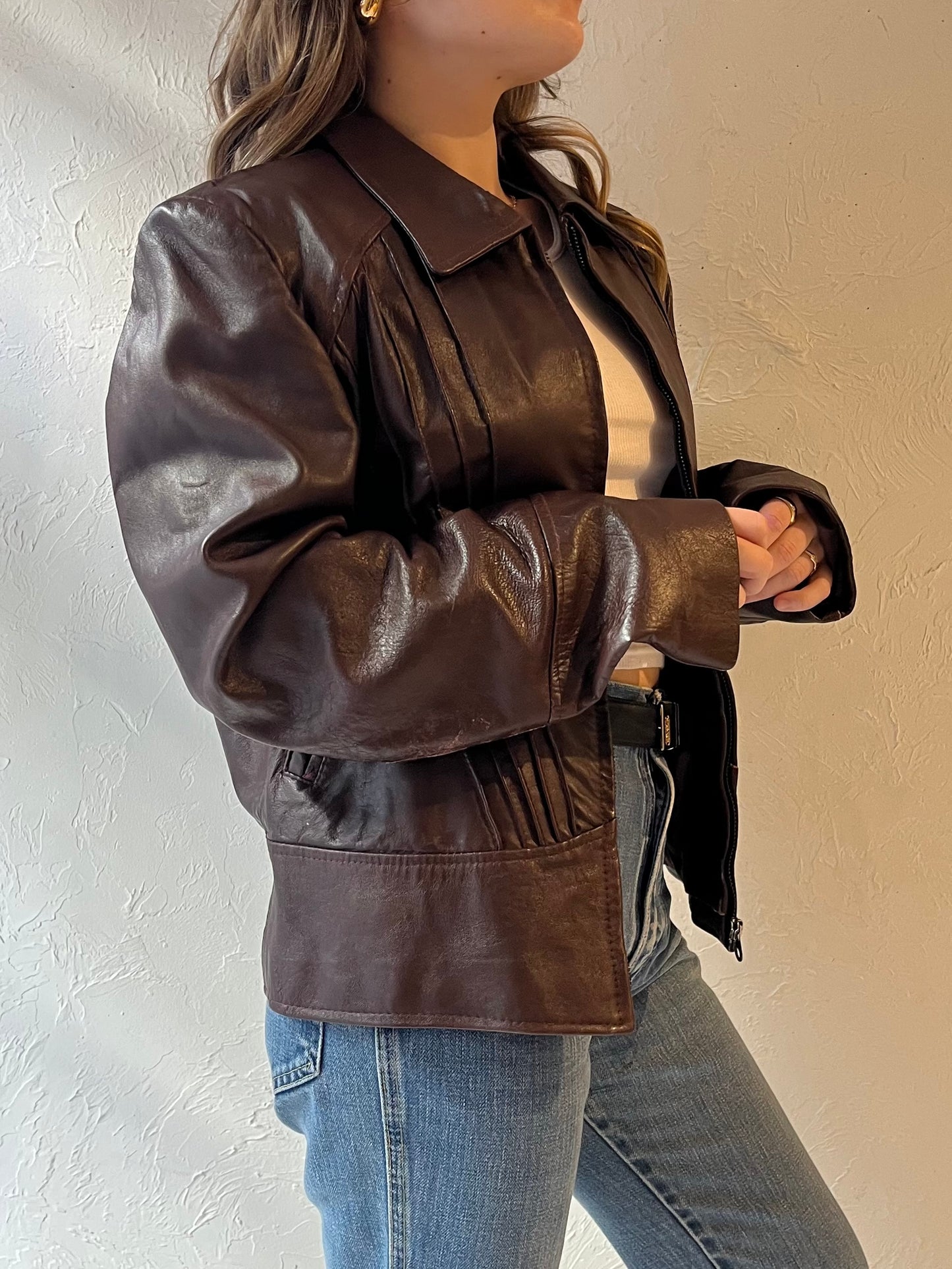 80s 'Boutique of Leathers' Brown Leather Jacket / Medium