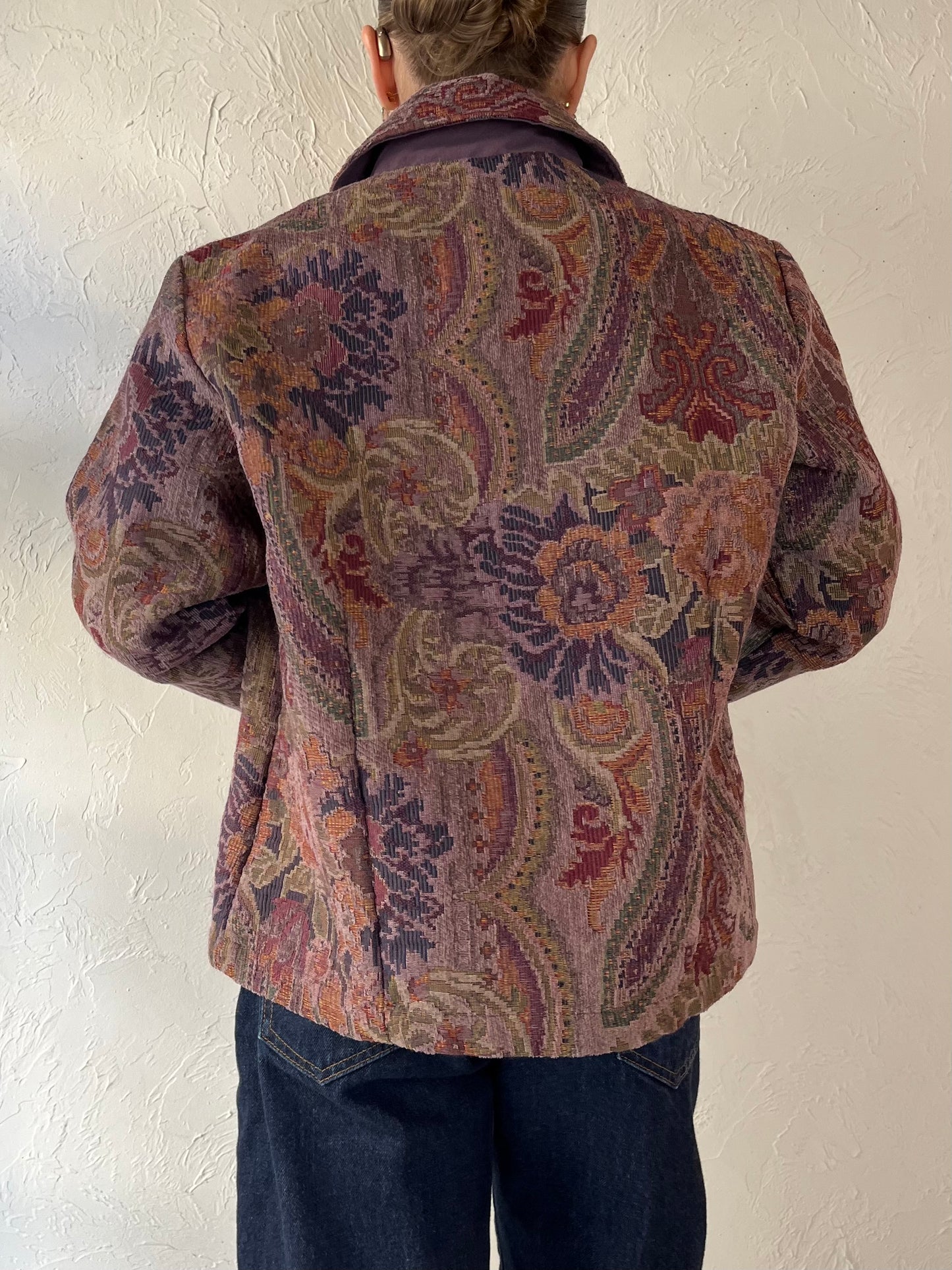 Y2k ‘Coldwater Creek’ Purple Tapestry Jacket / Small