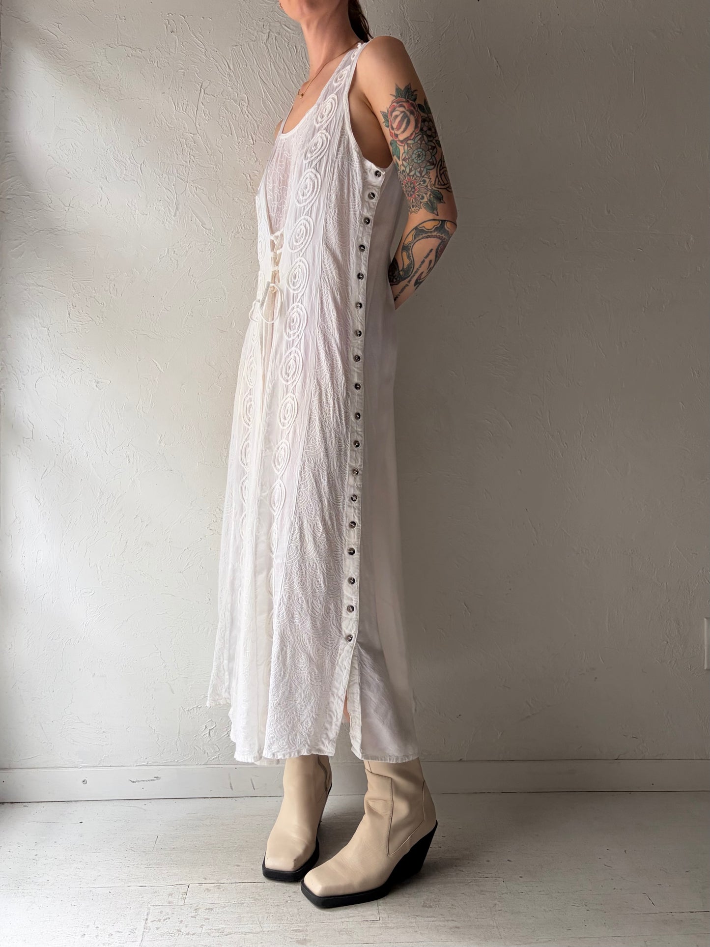 Vintage White Fairy Core Maxi Dress / Medium