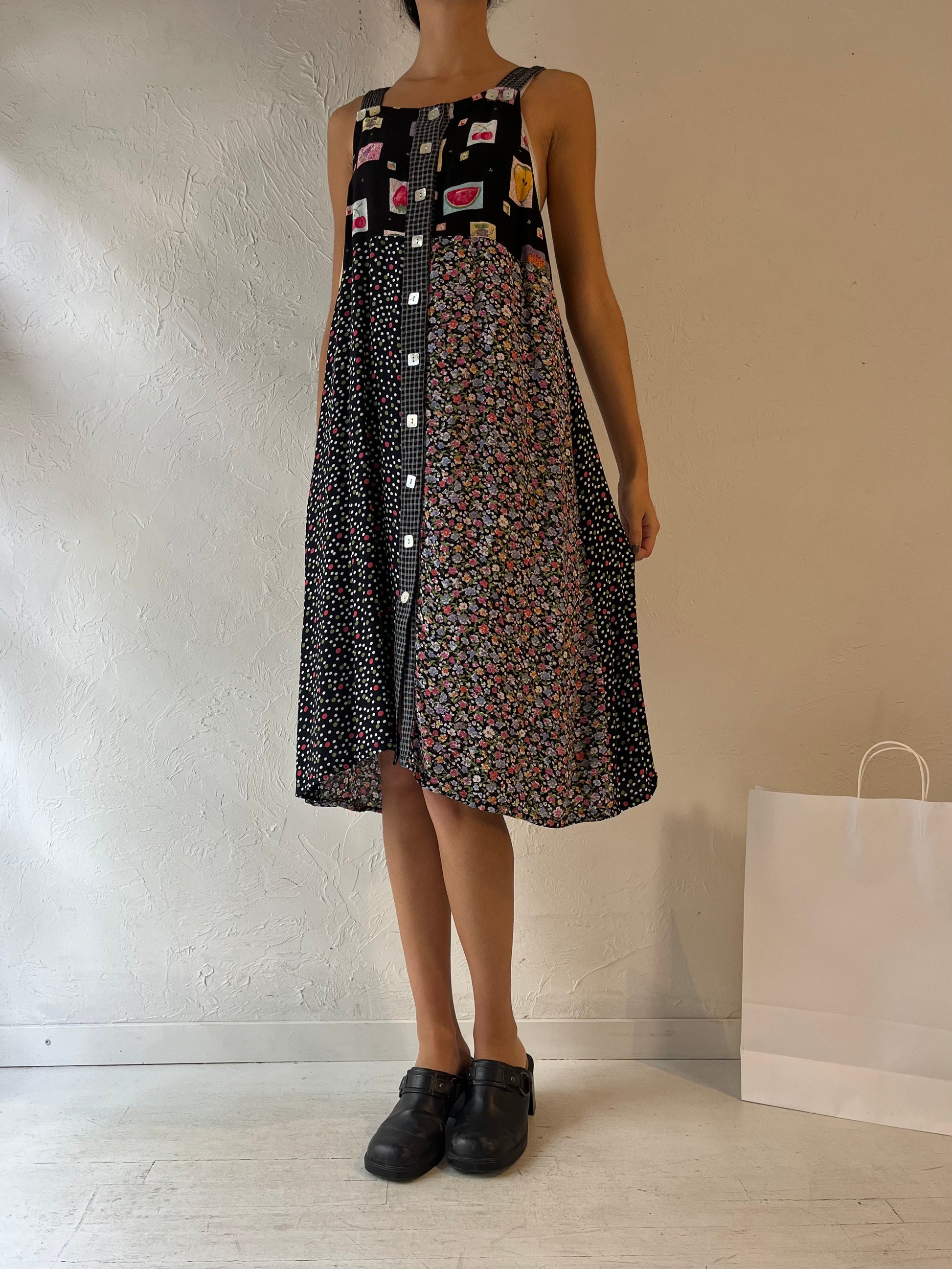 90s 'Carol Anderson' Sleeveless Patterned Dress / Small