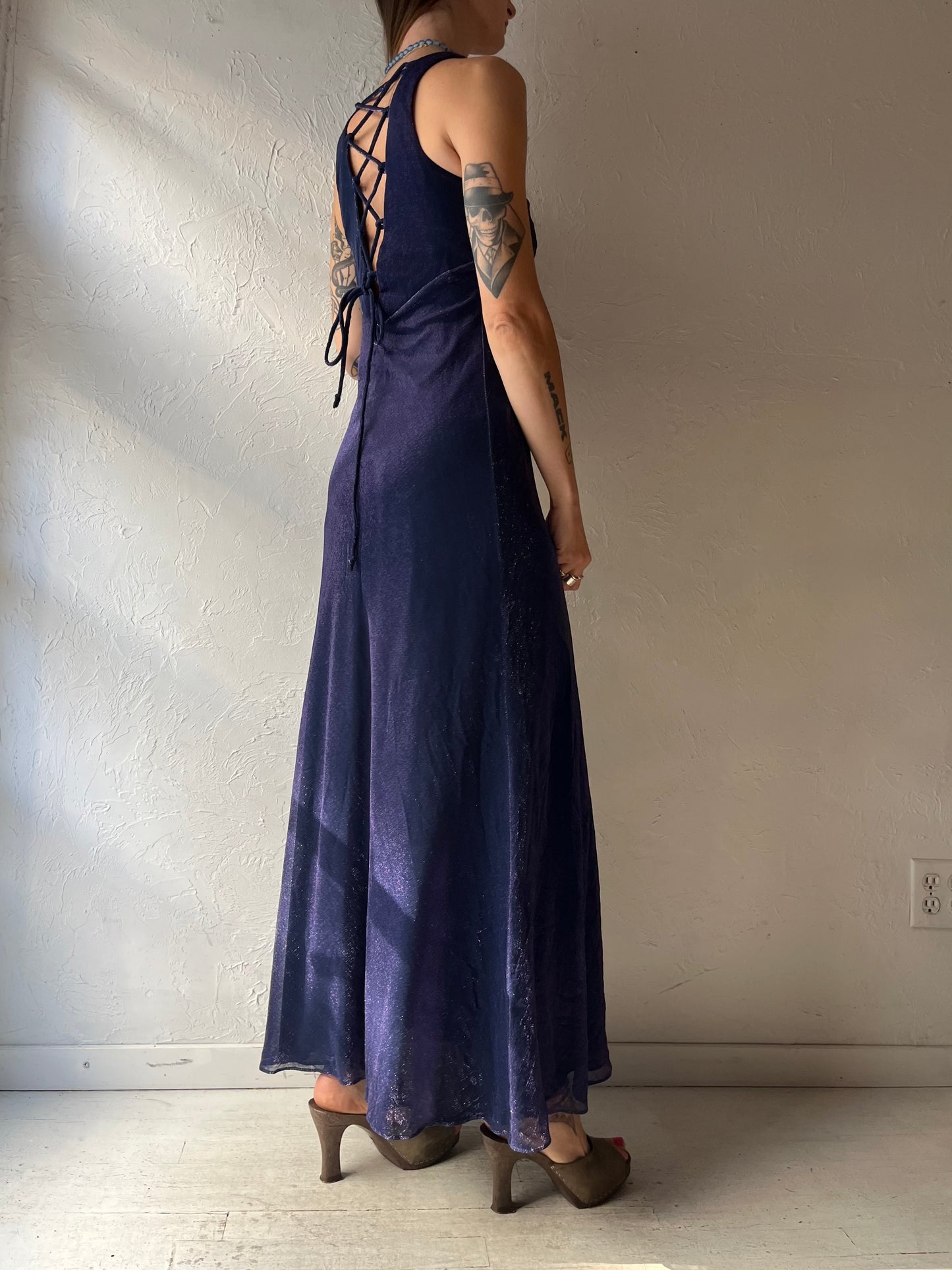 90s 'Jump' Sparkly Purple Formal Dress / Small
