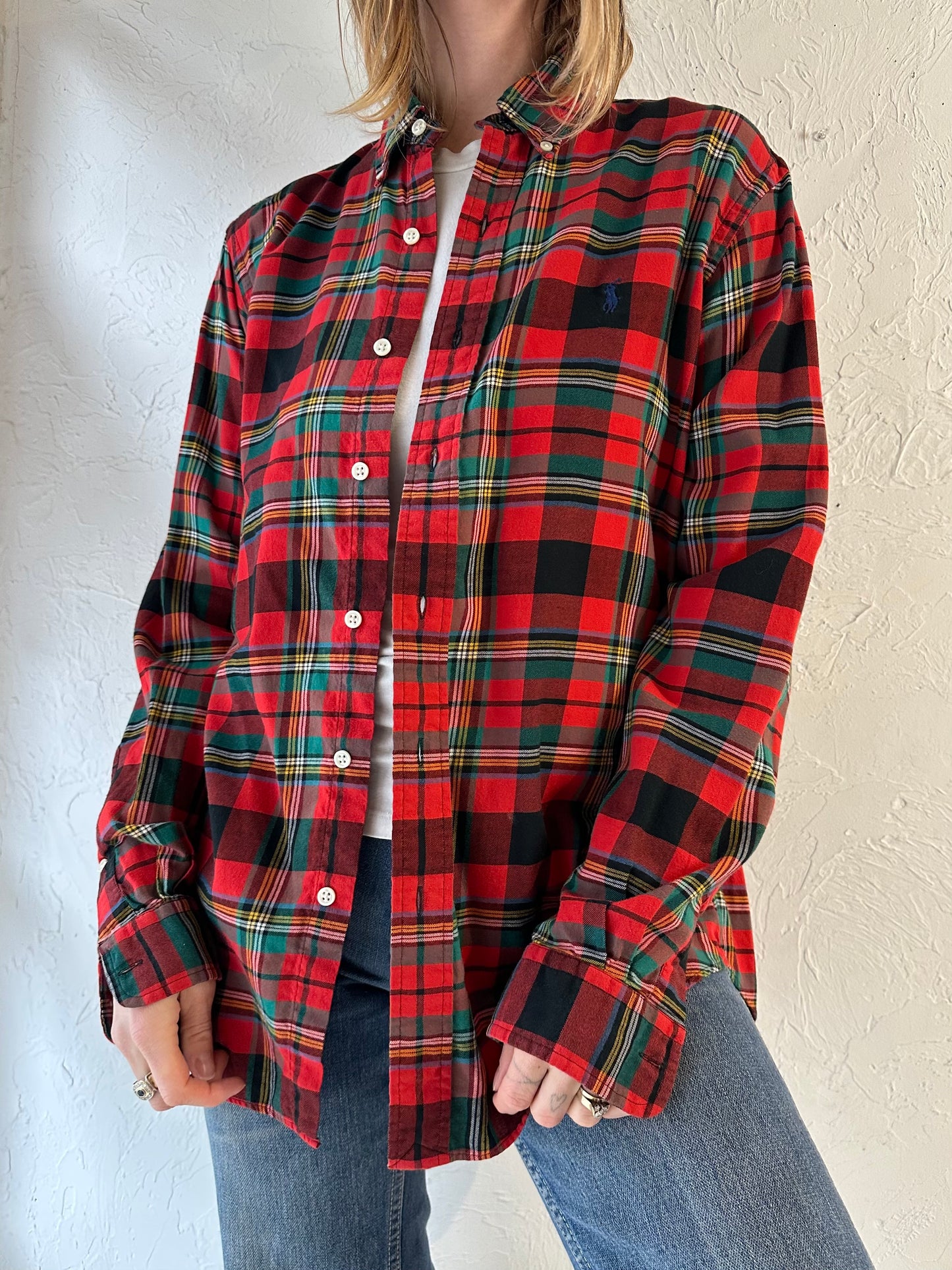 Y2k ‘Ralph Lauren’ Red Plaid Button Up Shirt / Medium