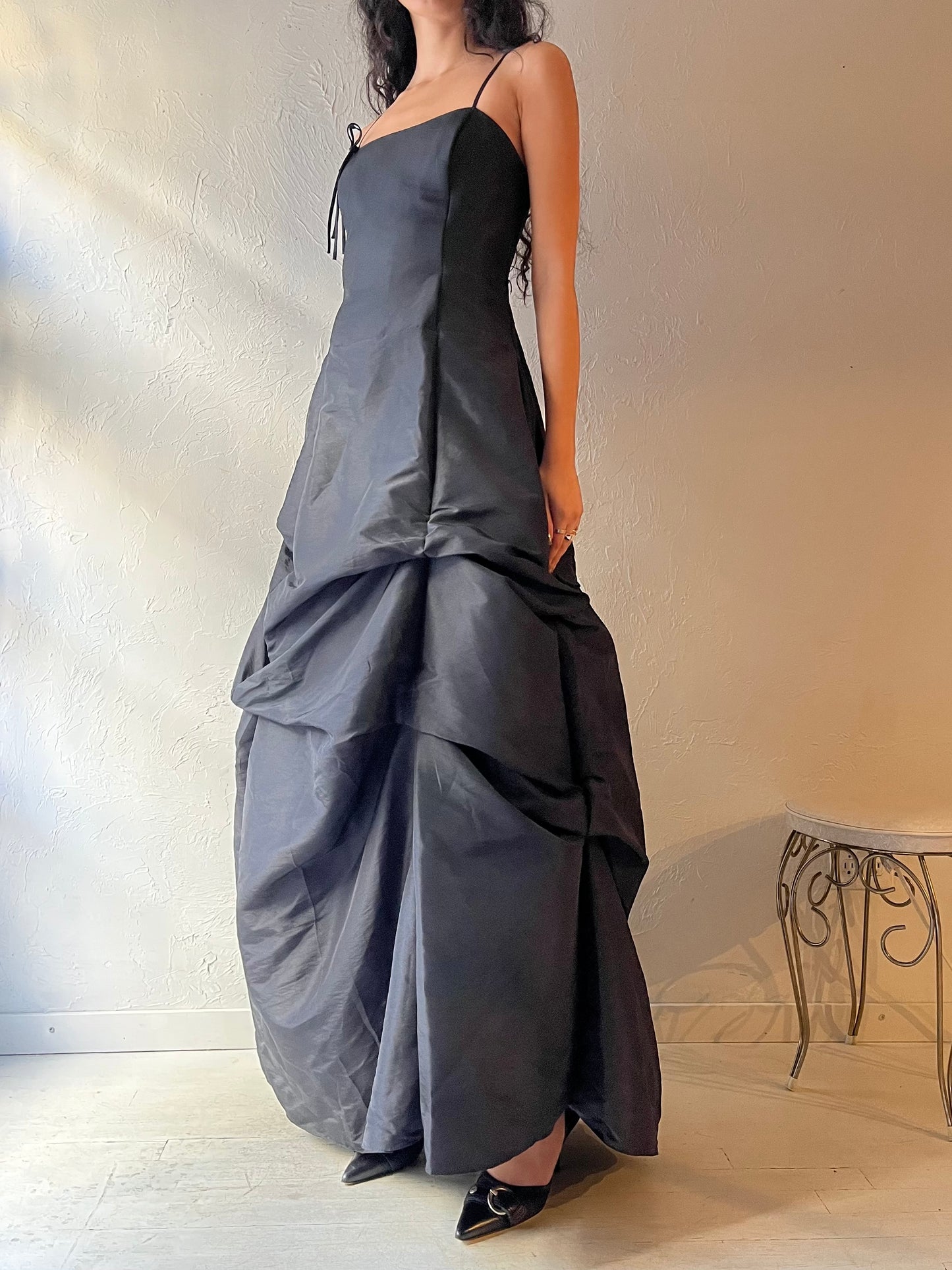 Y2k 'Go Jane' Black Formal Maxi Dress / Medium