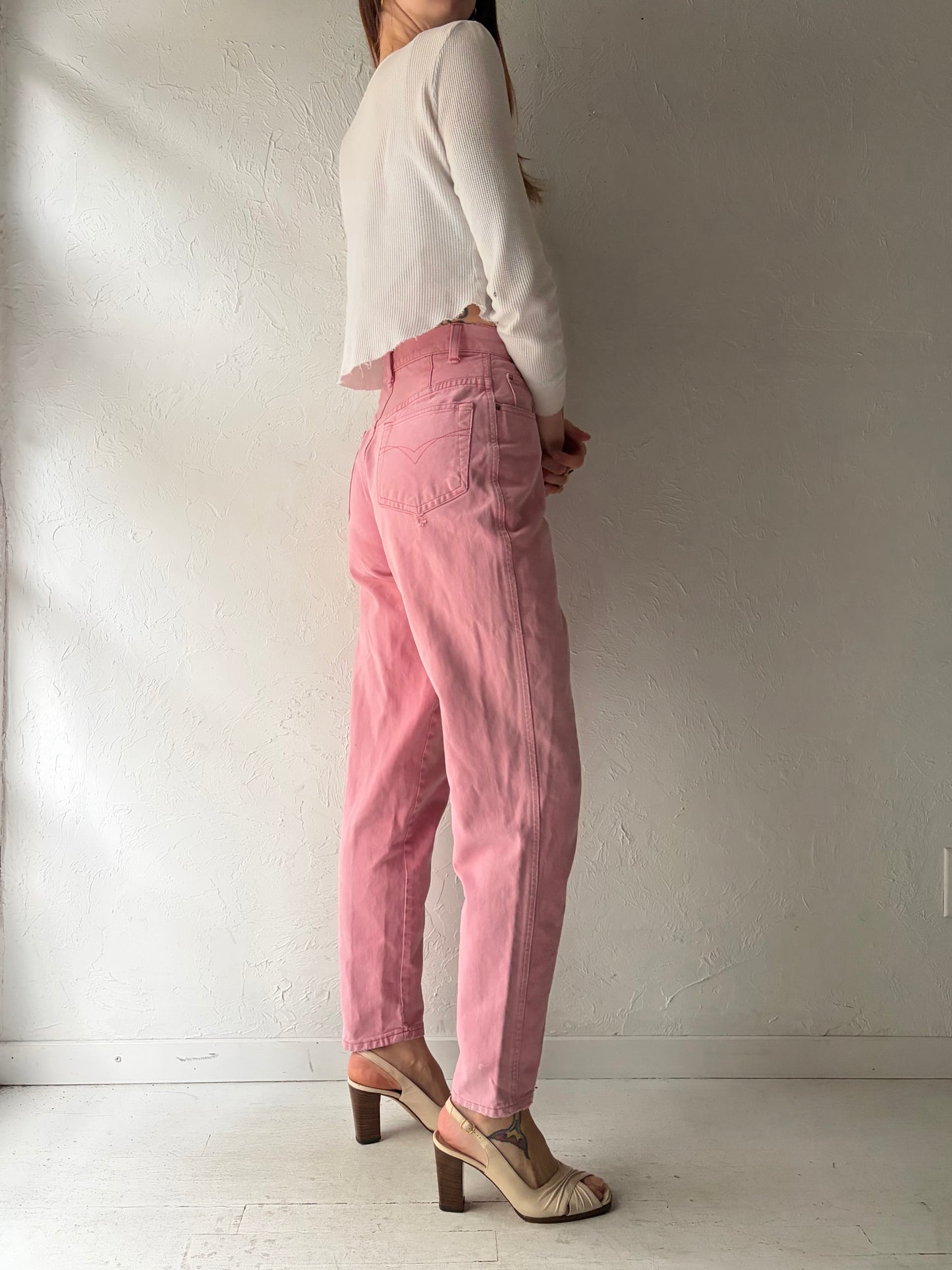 90s 'Lady Footlocker' Vintage Pink Mom Jeans / XS
