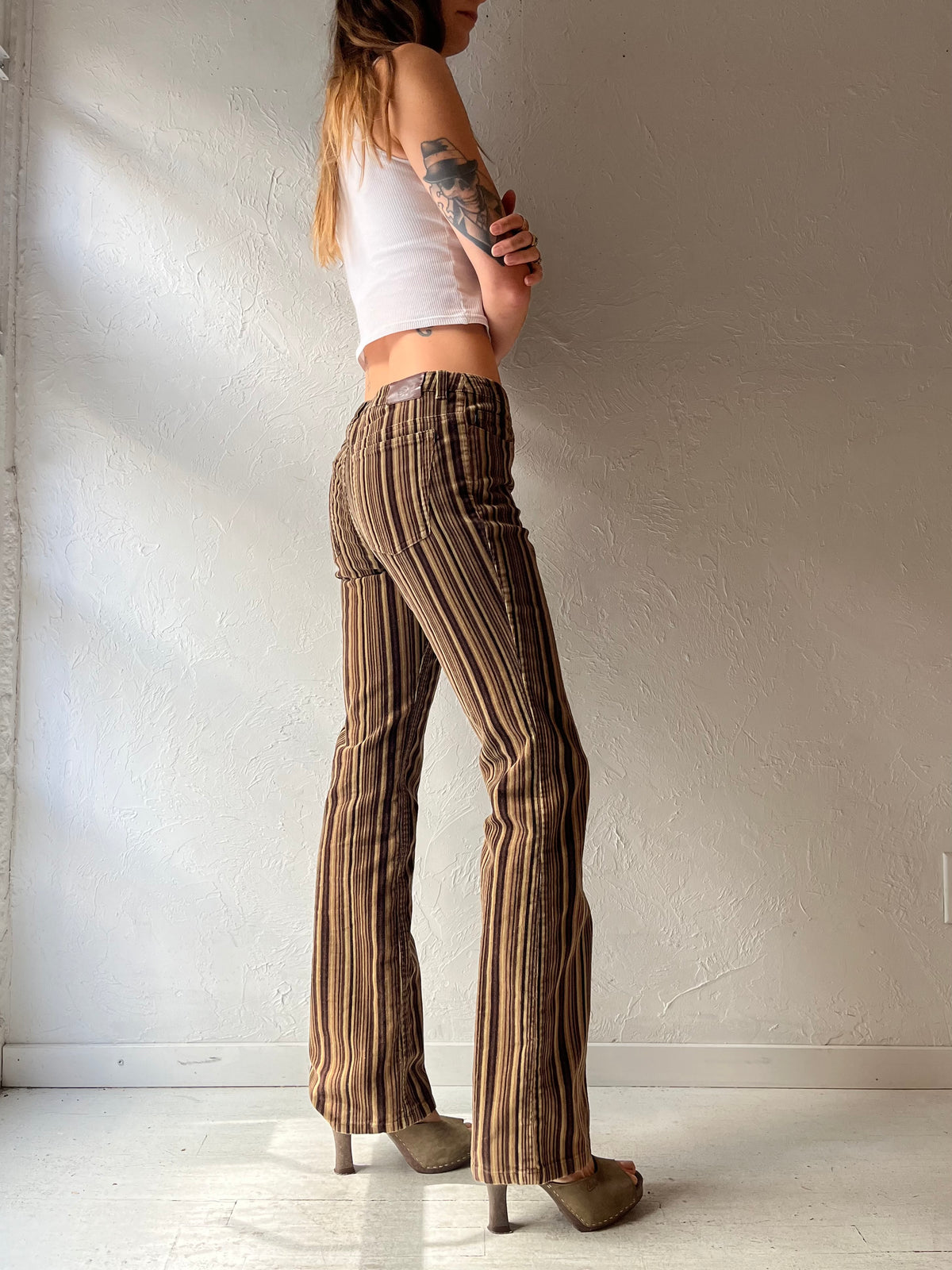 Y2k 'Ralph Lauren' Striped Corduroy Boot Cut Pants / Small