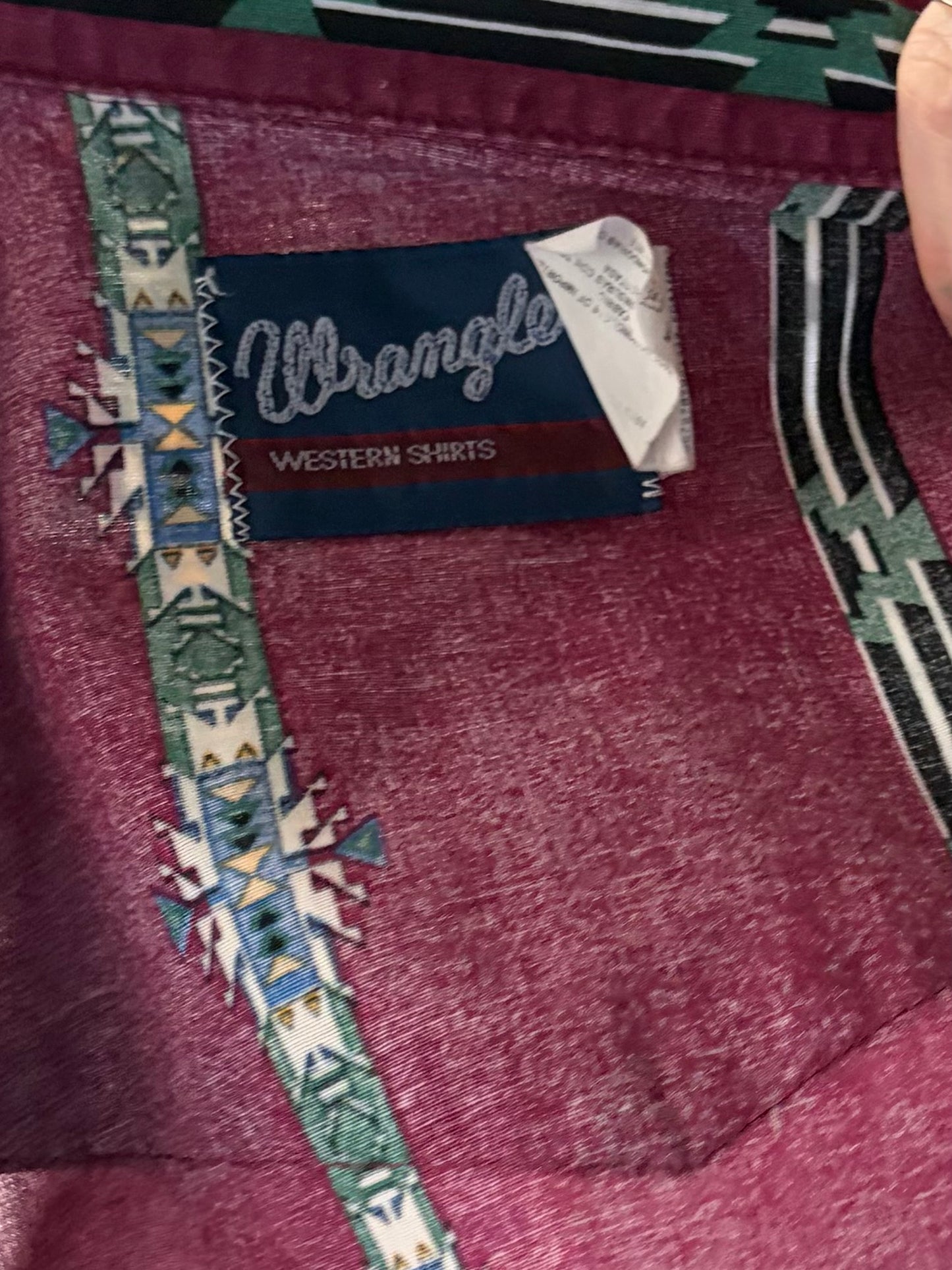 90s 'Wrangler' Western Pearl Snap Shirt / XL