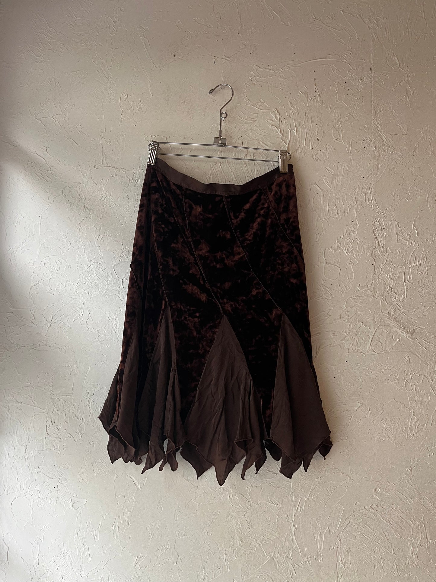 Y2k 'Bebe' Brown Velvet Skirt / XS