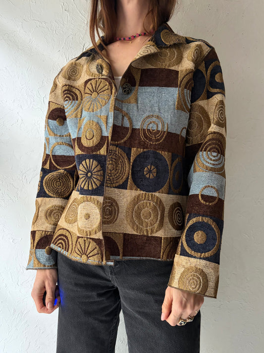 Vintage Retro Tapestry Jacket / Boho Art Teacher Core Jacket / Small