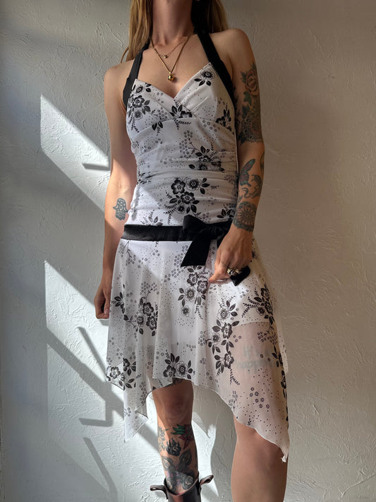 Y2k ‘Taboo’ White Halter Dress / Medium