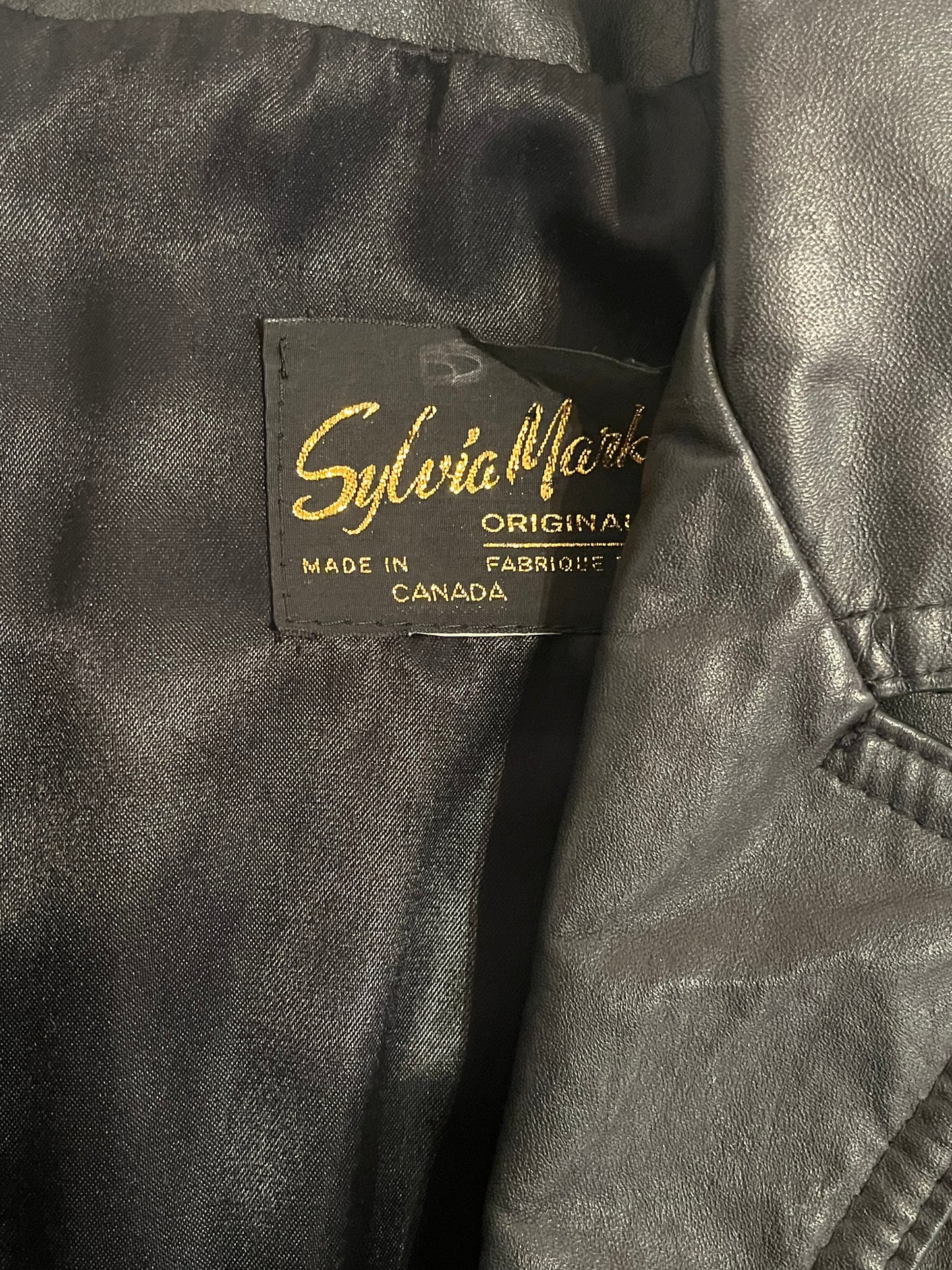 90s 'Sylvia Mark' Black Leather Jacket / Small