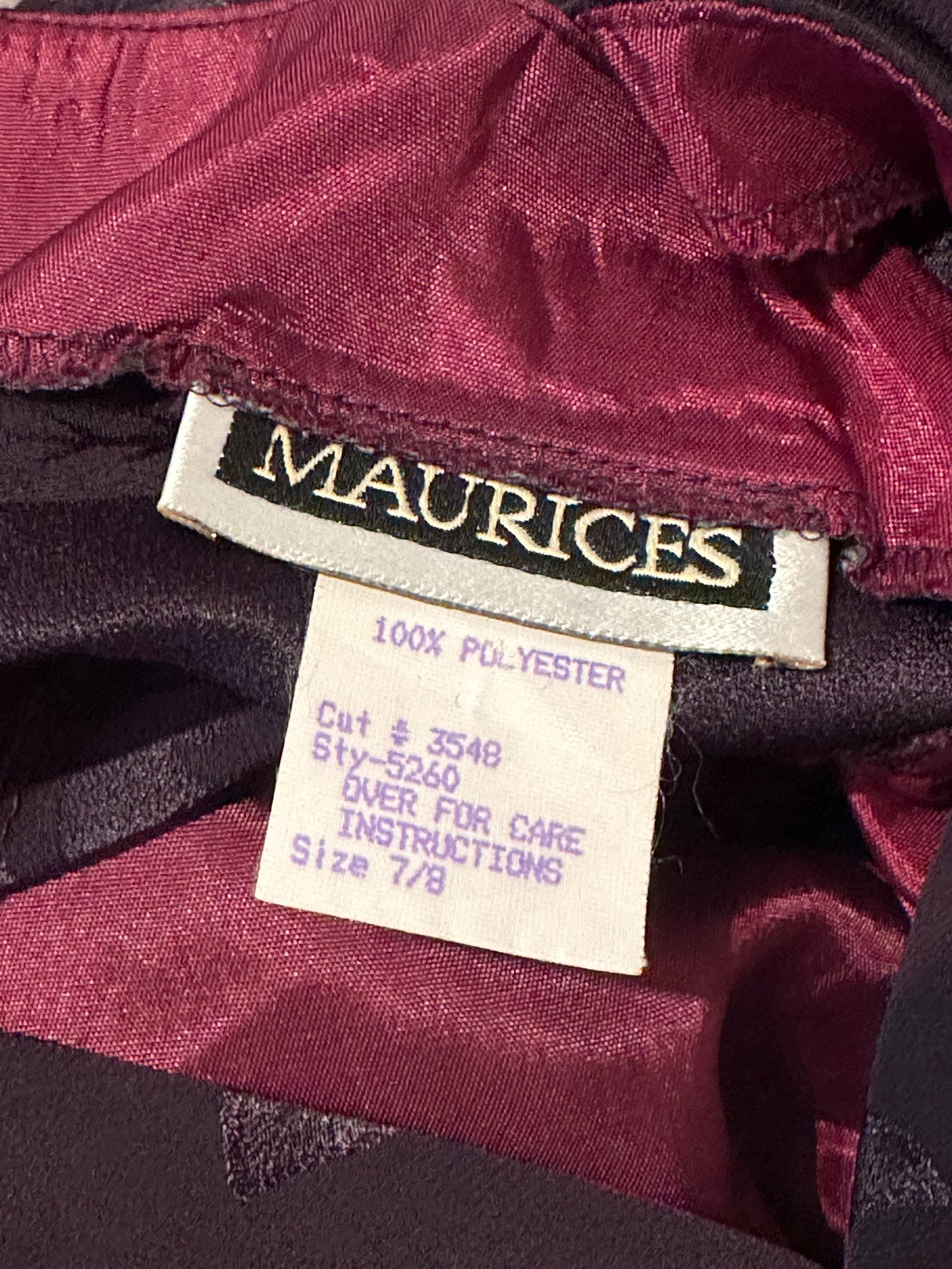 90s 'Maurices' Dark Purple Evening Dress / Small - Medium