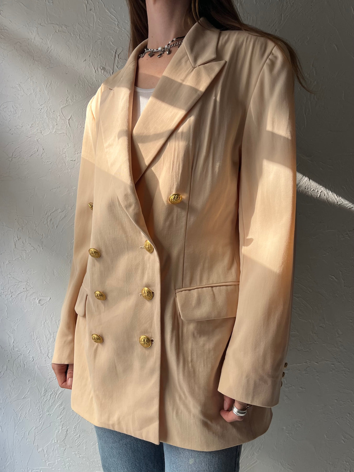 90s 'Ann Taylor' Oversized Wool Blazer Jacket / Large