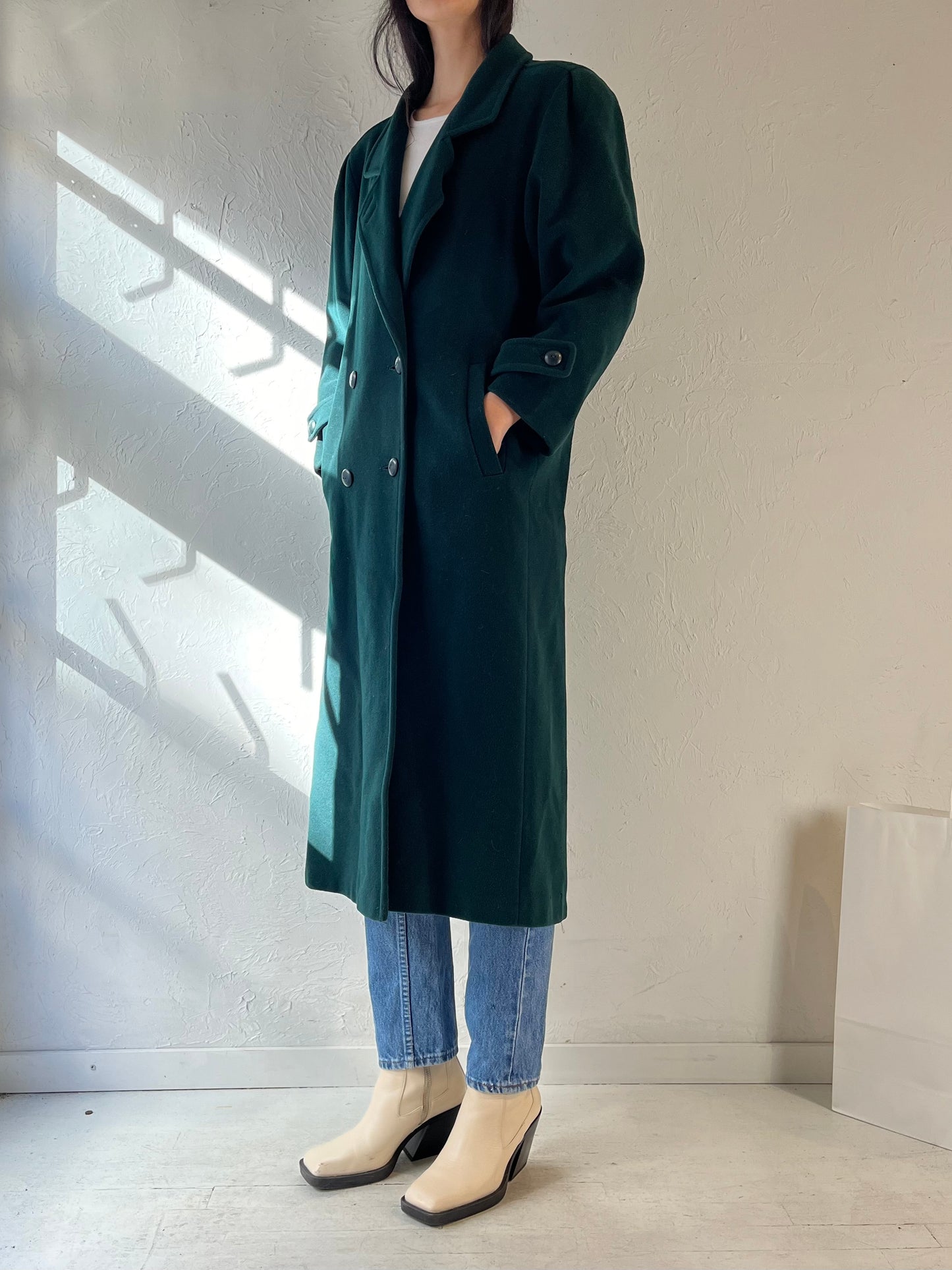 80s ‘Edward Chapman’ Green Wool Coat / Medium