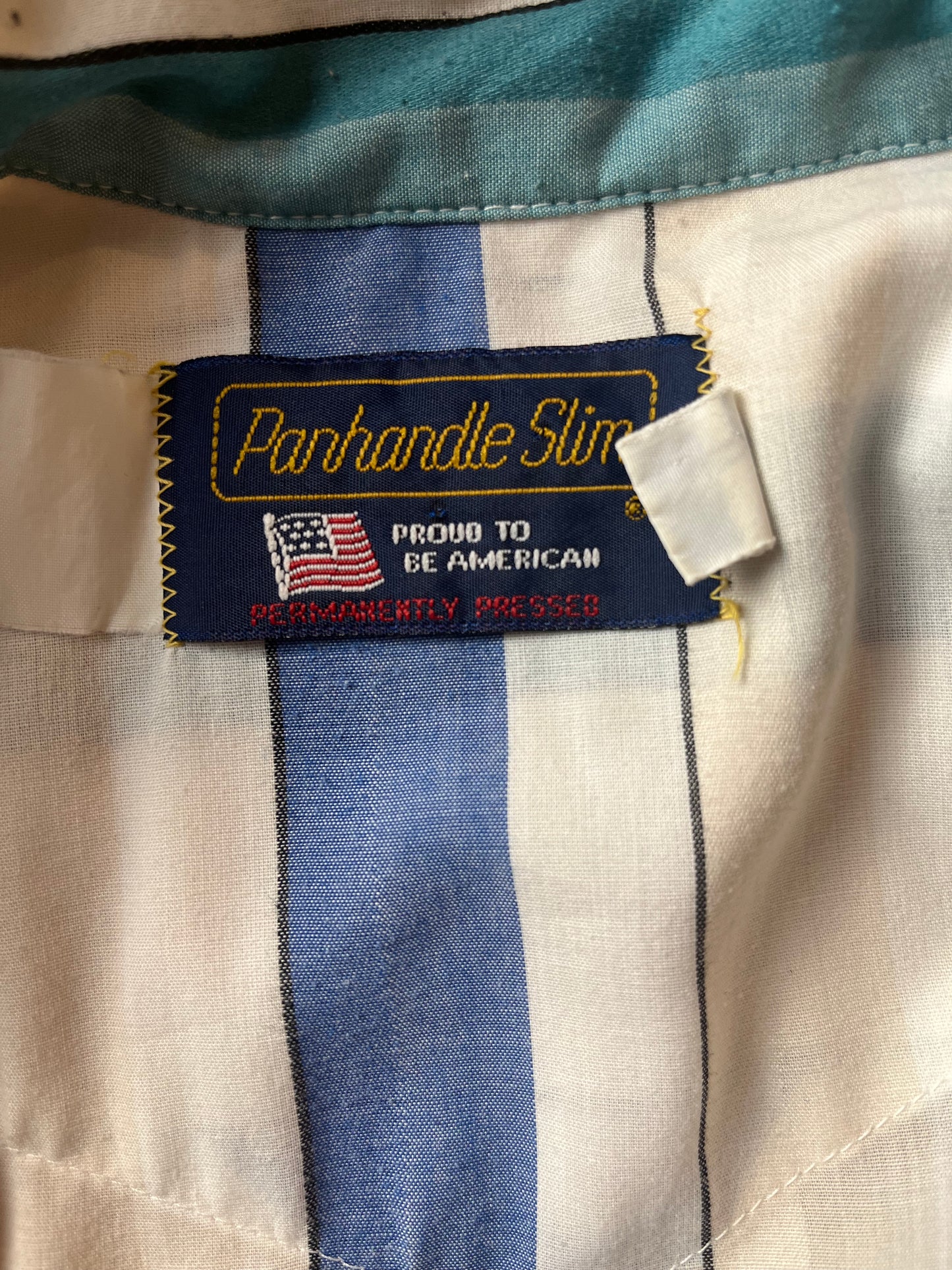 Vintage 'Panhandle Slim' Striped Pearl Snap Western Shirt / Large