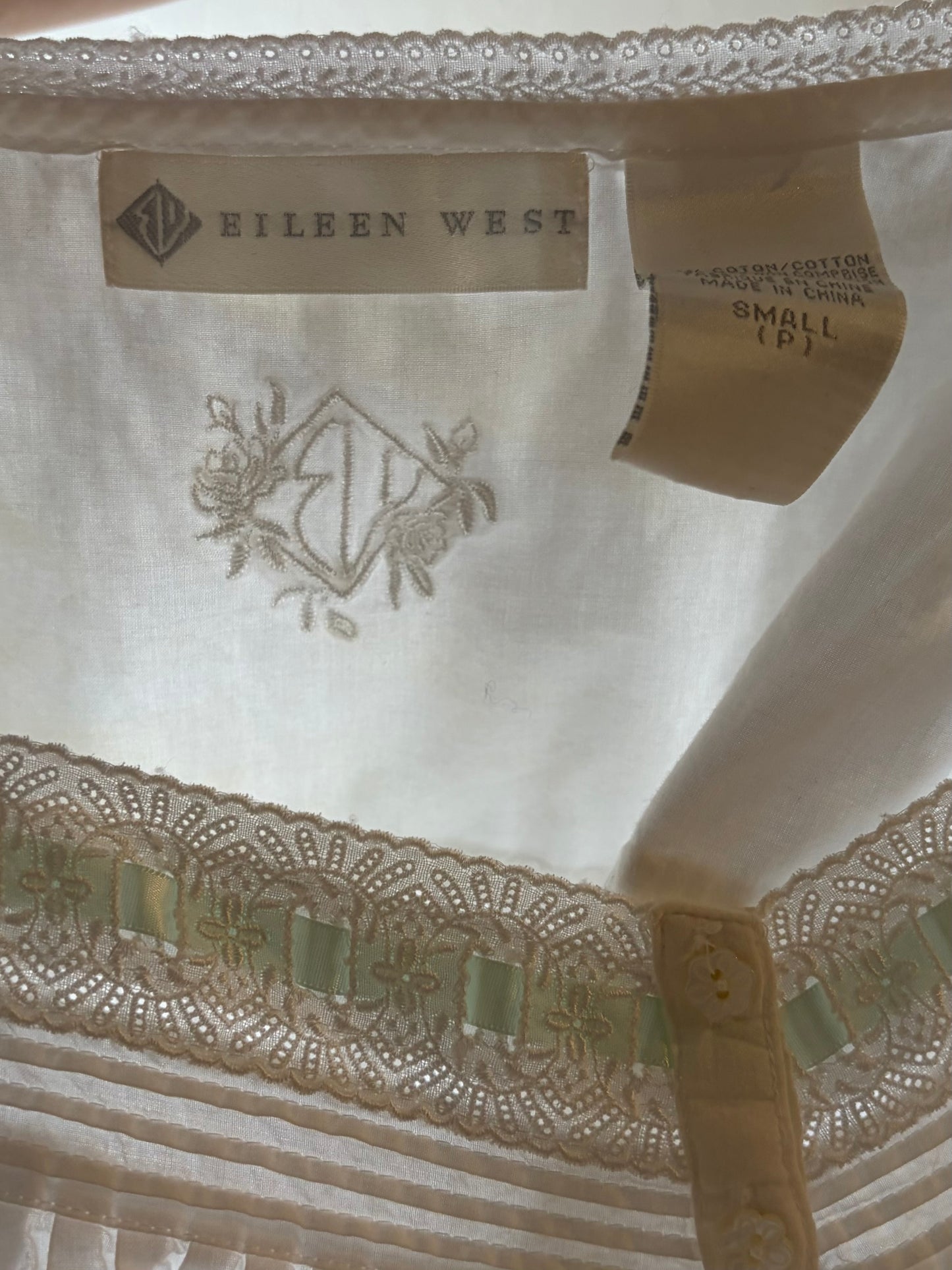 Y2k 'Eileen West' White Cotton Cottage Core Dress / Small