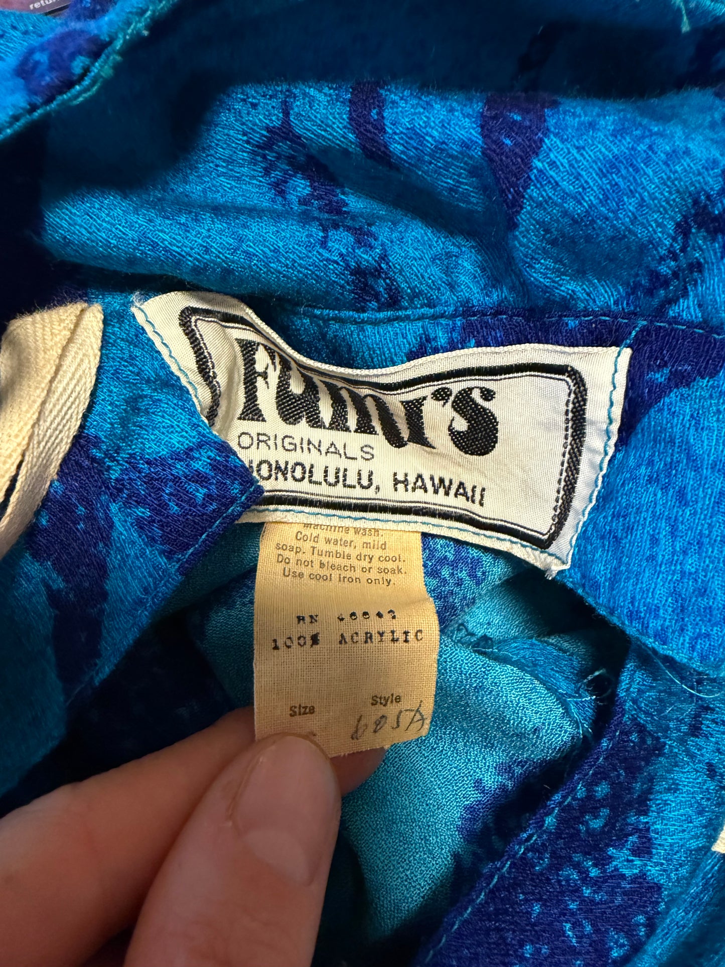 70s 'Fumis' Vintage Blue Halter Micro Mini Hippy Dress / Small