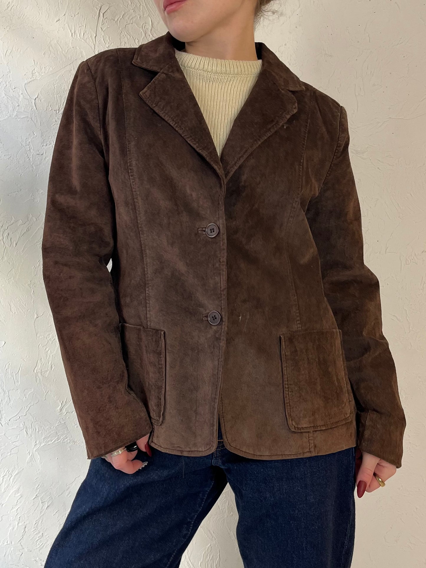 90s ‘John Paul Richard’ Brown Suede Jacket / Medium