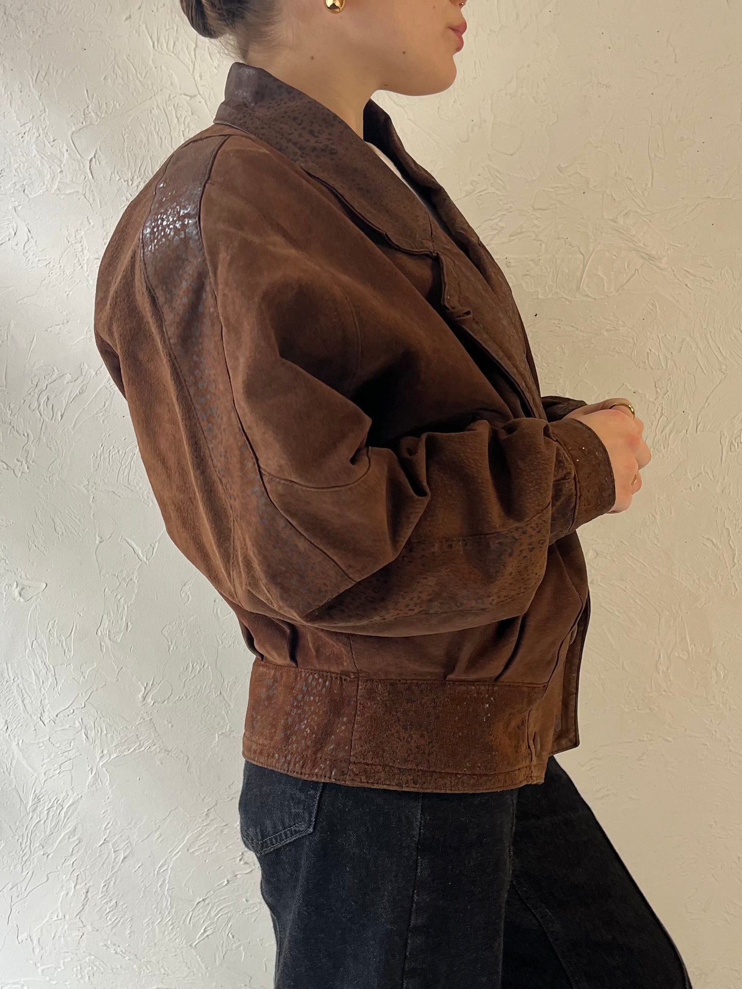 90s 'Byrnes & Baker' Brown Suede Leather Jacket / S