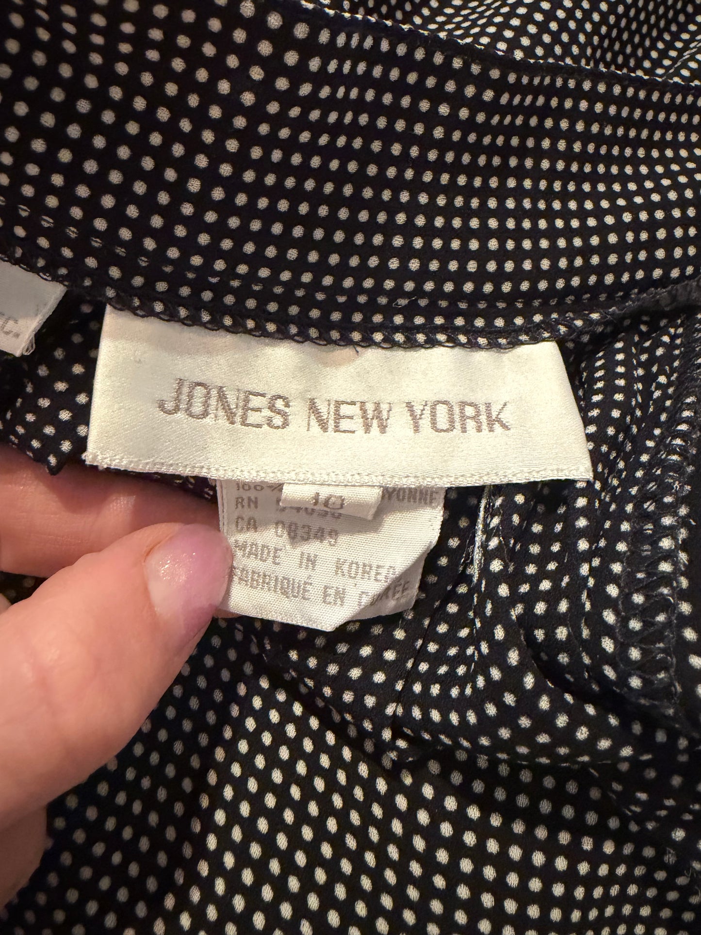 90s 'Jones New York' Polka Dot Skirt / Medium