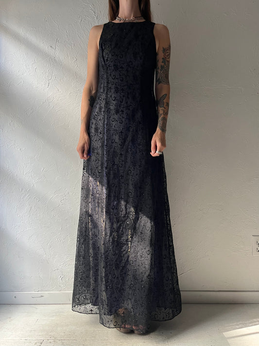 90s 'Betsey & Dam' Burnt Velvet Goth Formal Dress / Medium