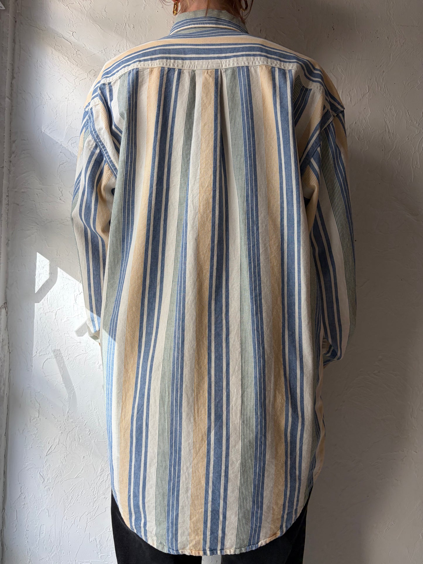 90s 'LL Bean' Striped Shirt / Medium