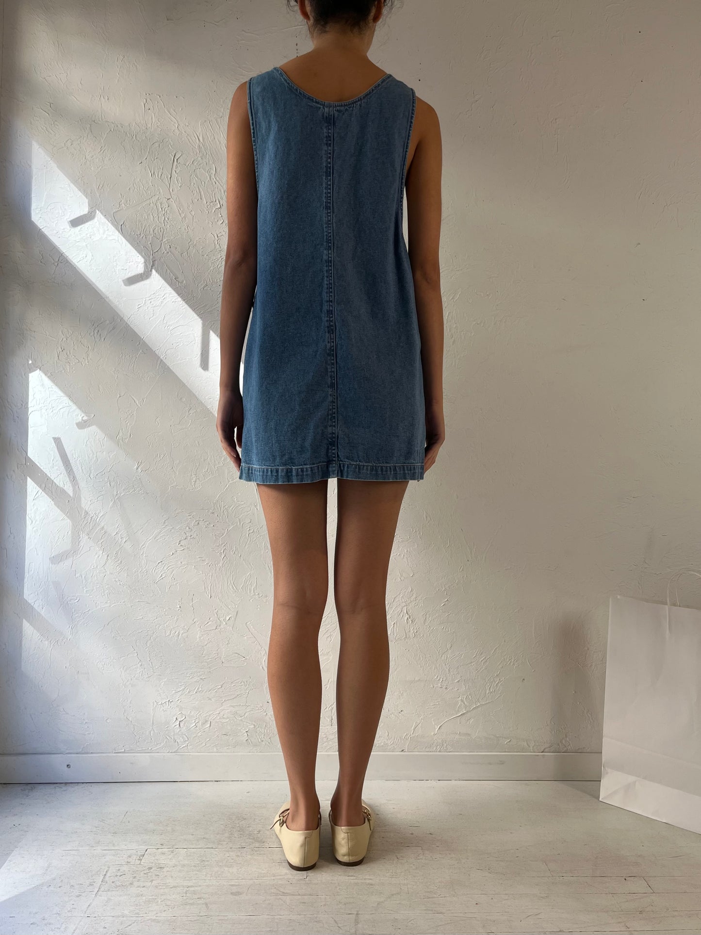 90s ‘Savannah’ Denim Mini Dress / Medium