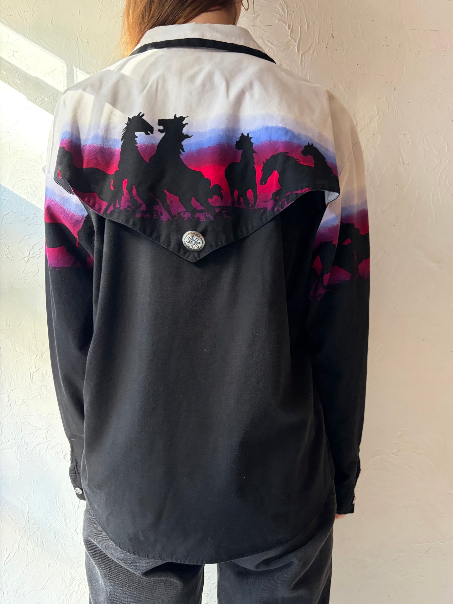 80s 'Roper' Western Button Up Shirt / Medium