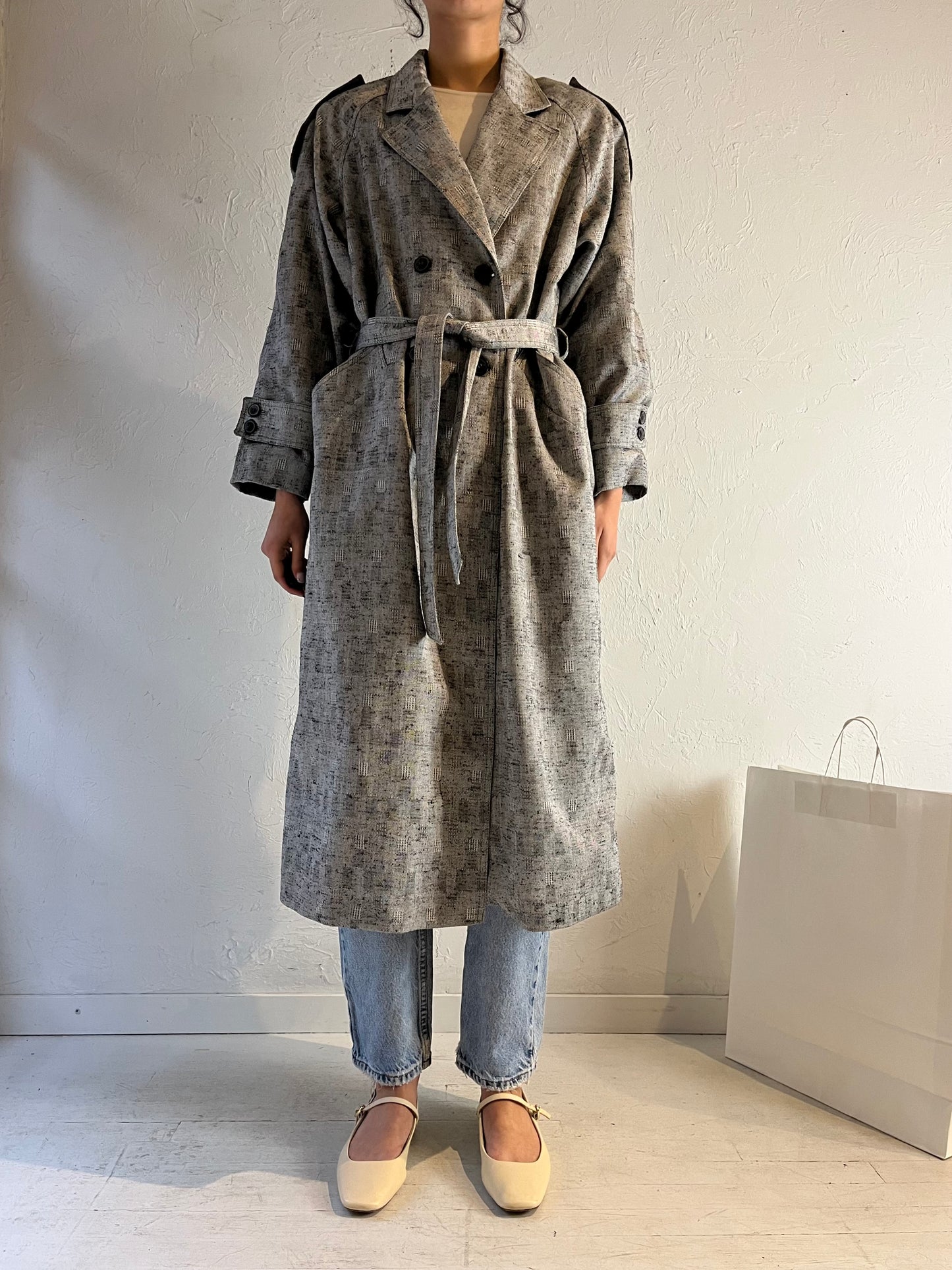 90s ‘Cyclone’ Gray Trench Coat / Medium