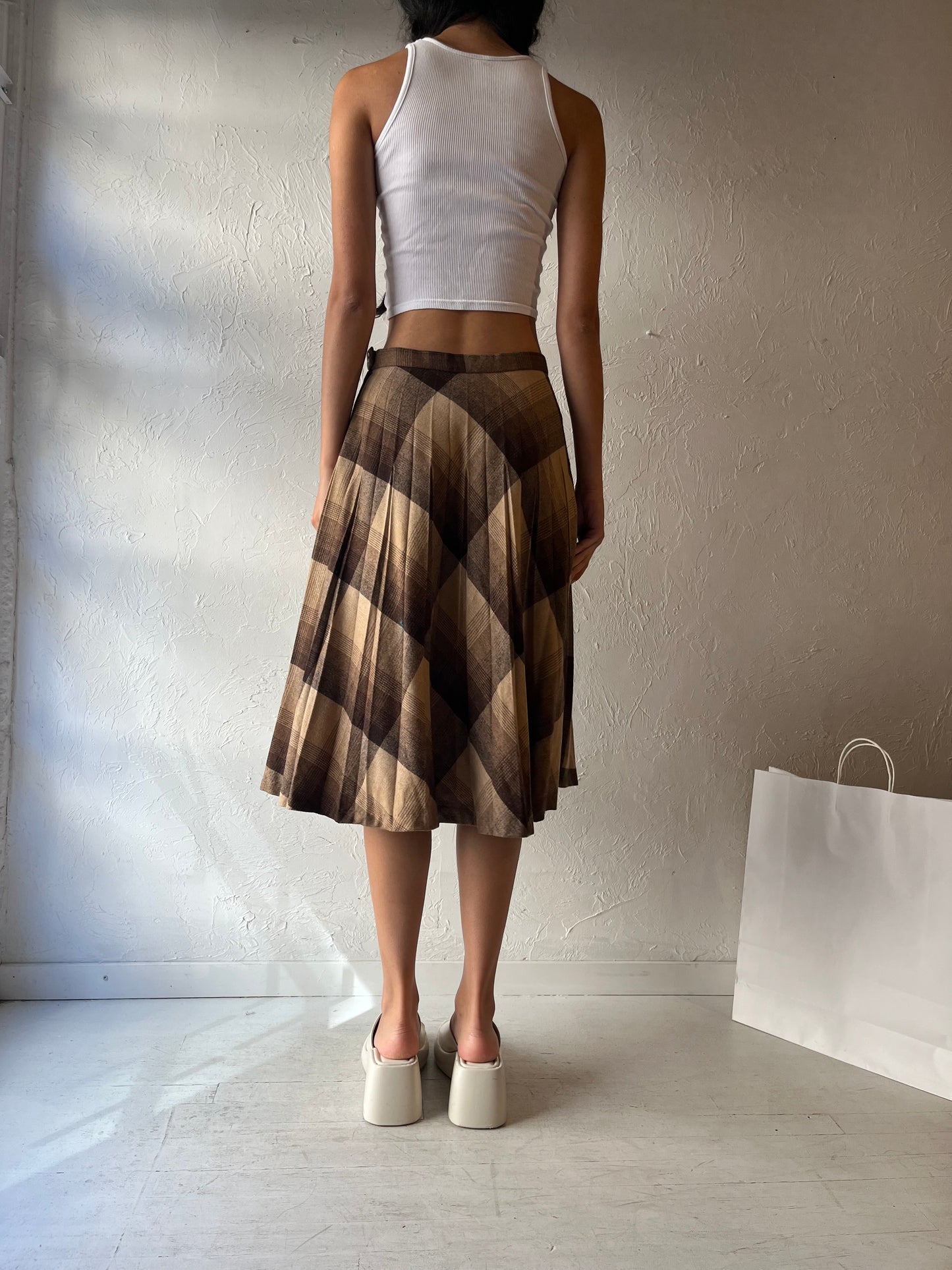 80s 'Allure' Knit Midi Skirt / Medium