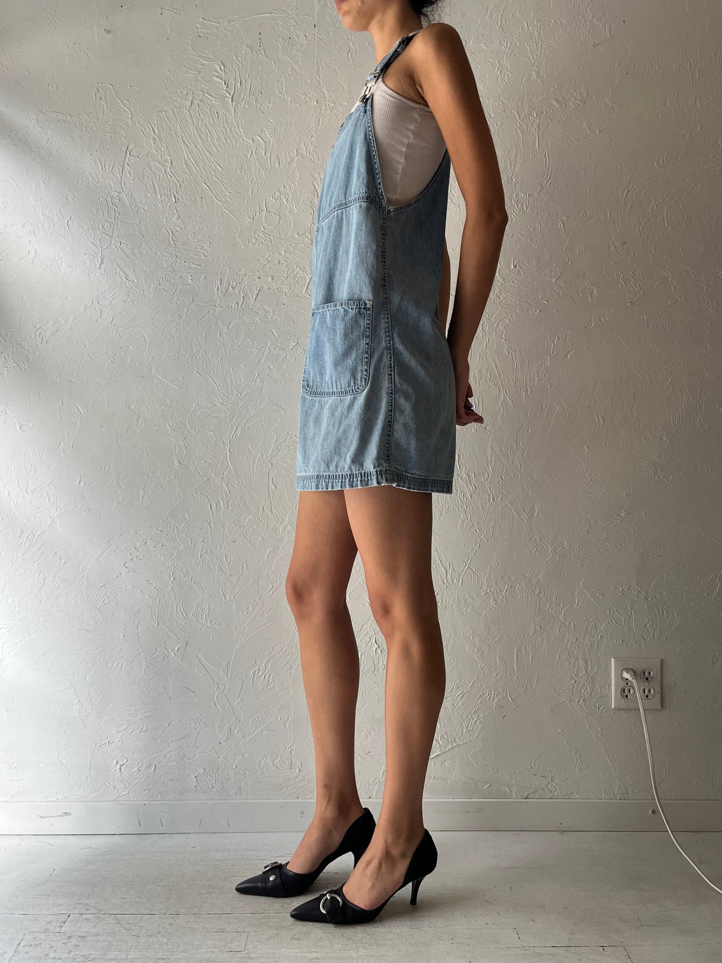 Y2k 'Gap' Denim Overalls Mini Dress / Small