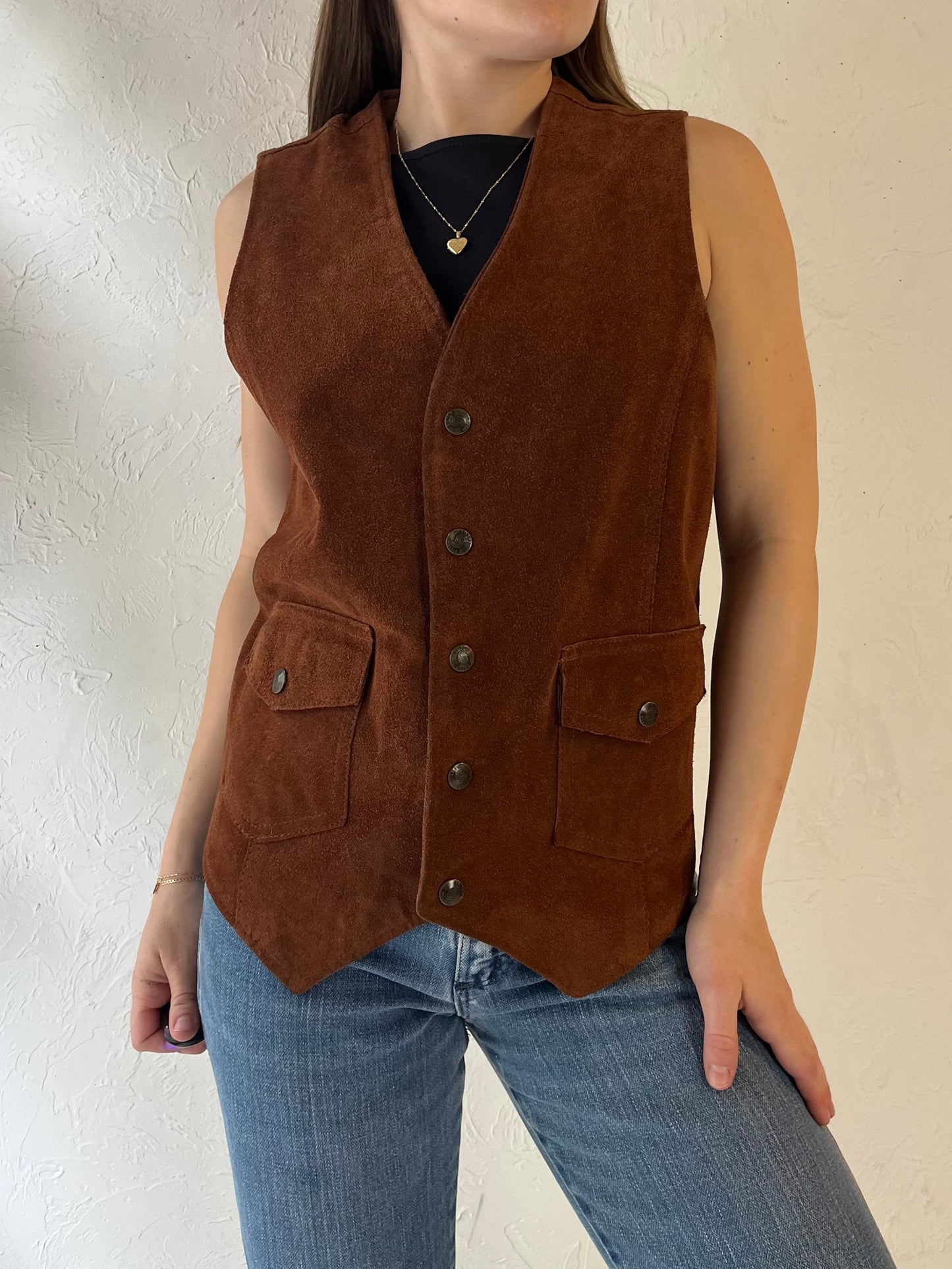 70s 'Silton' Brown Suede Vest / Small