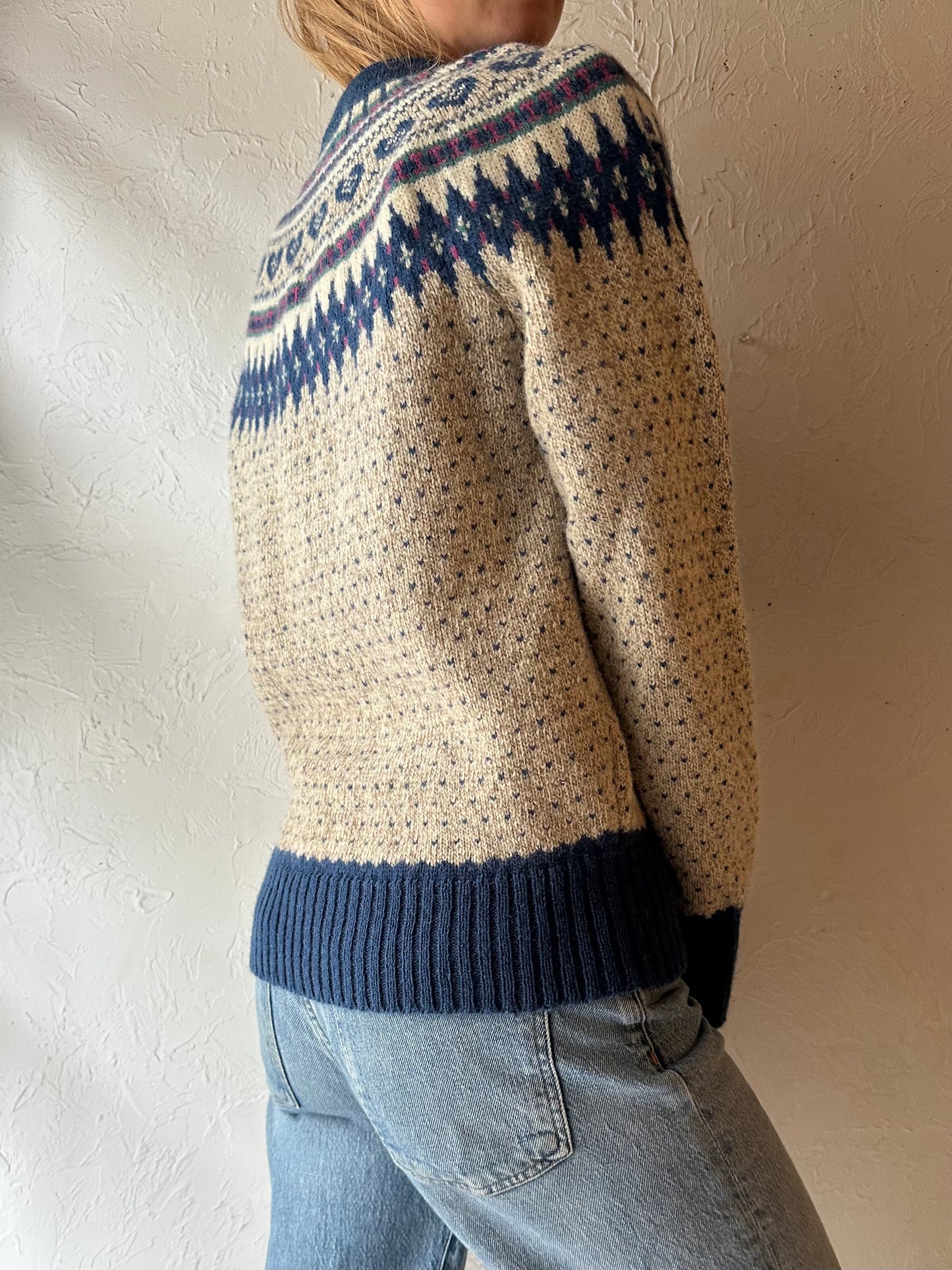 90s 'Woolrich' Fair Isle Wool Nylon Sweater / Medium
