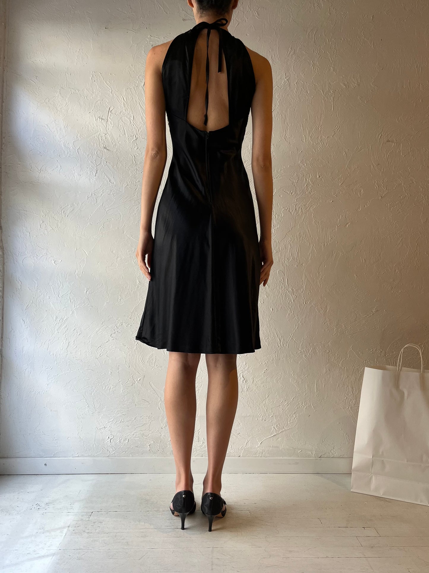 90s ‘Blondie & Me’ Black Formal Dress / Small