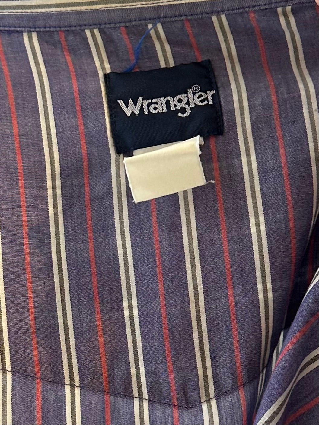 90s ‘Wrangler’ Striped Pearl Snap Shirt / Large