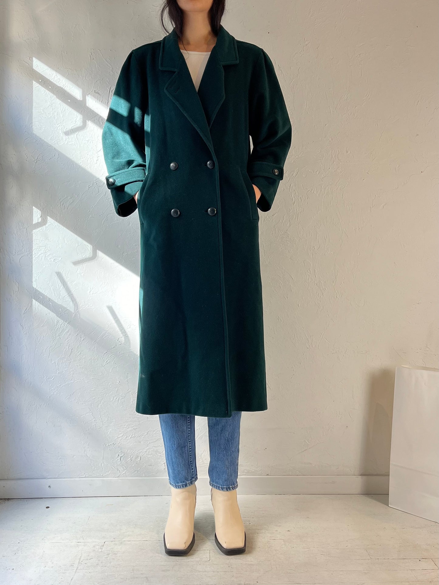 80s ‘Edward Chapman’ Green Wool Coat / Medium