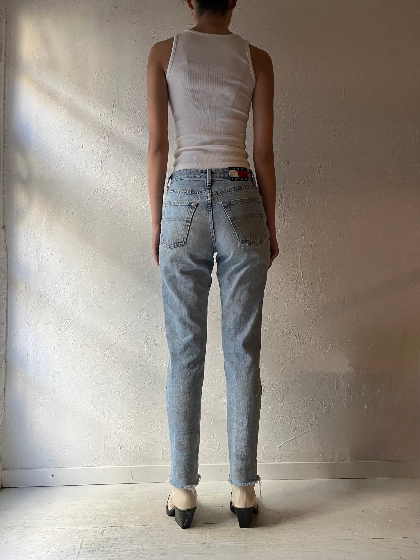 90s 'Tommy Jeans' Light Denim High Waisted Jeans / Small